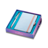 Sheaffer Expressions Gift Set 100 9376 Blue and Pink Pearlised Gradient Ballpoint Pen with Chrome-plated Trims and Small Notebook