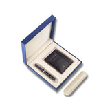 Lapis Bard Black Chrome Ballpoint Pen With Mayfair Credit Card Holder - Gift Set