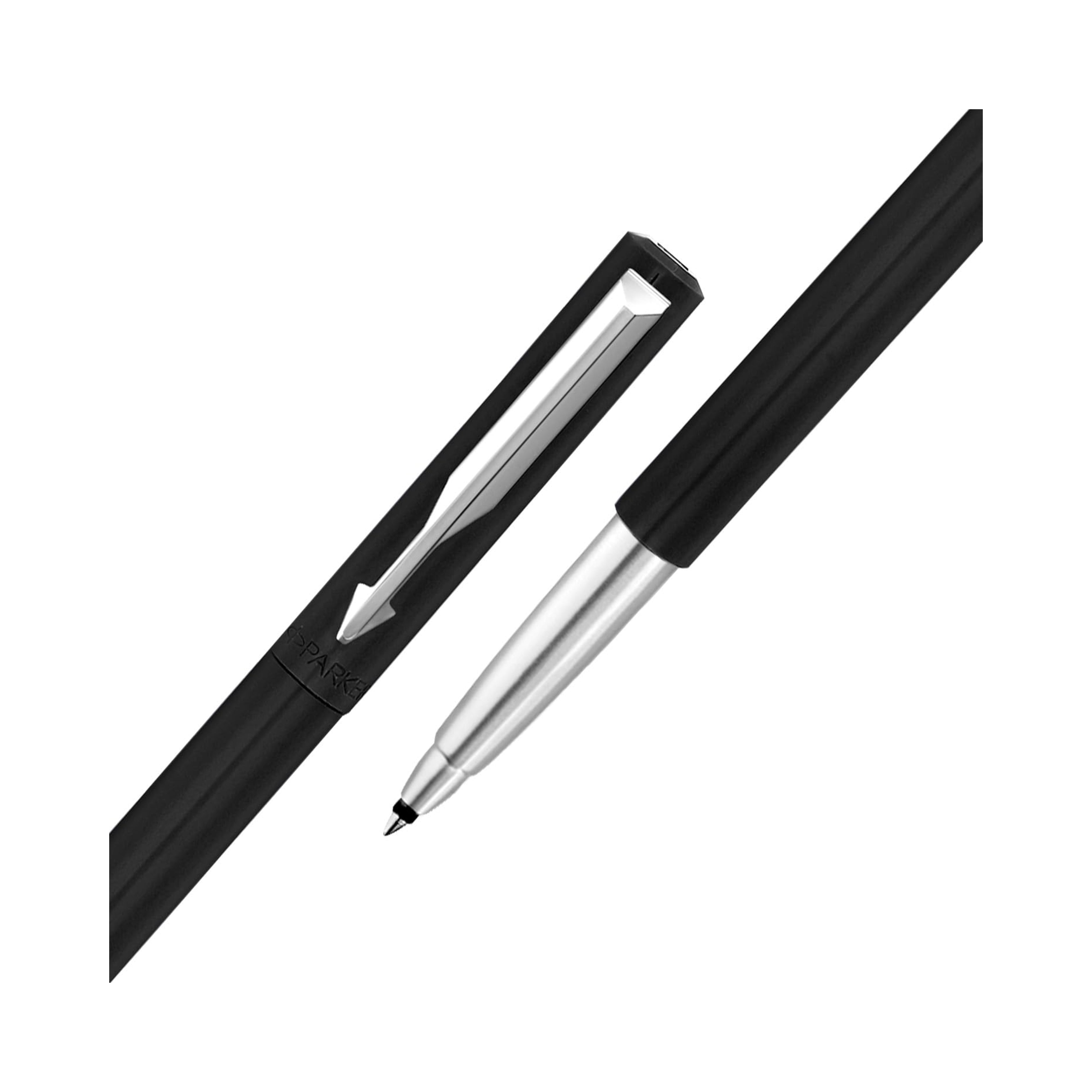 Parker Vector Standard Chrome Trim Rollerball Pen - Black
