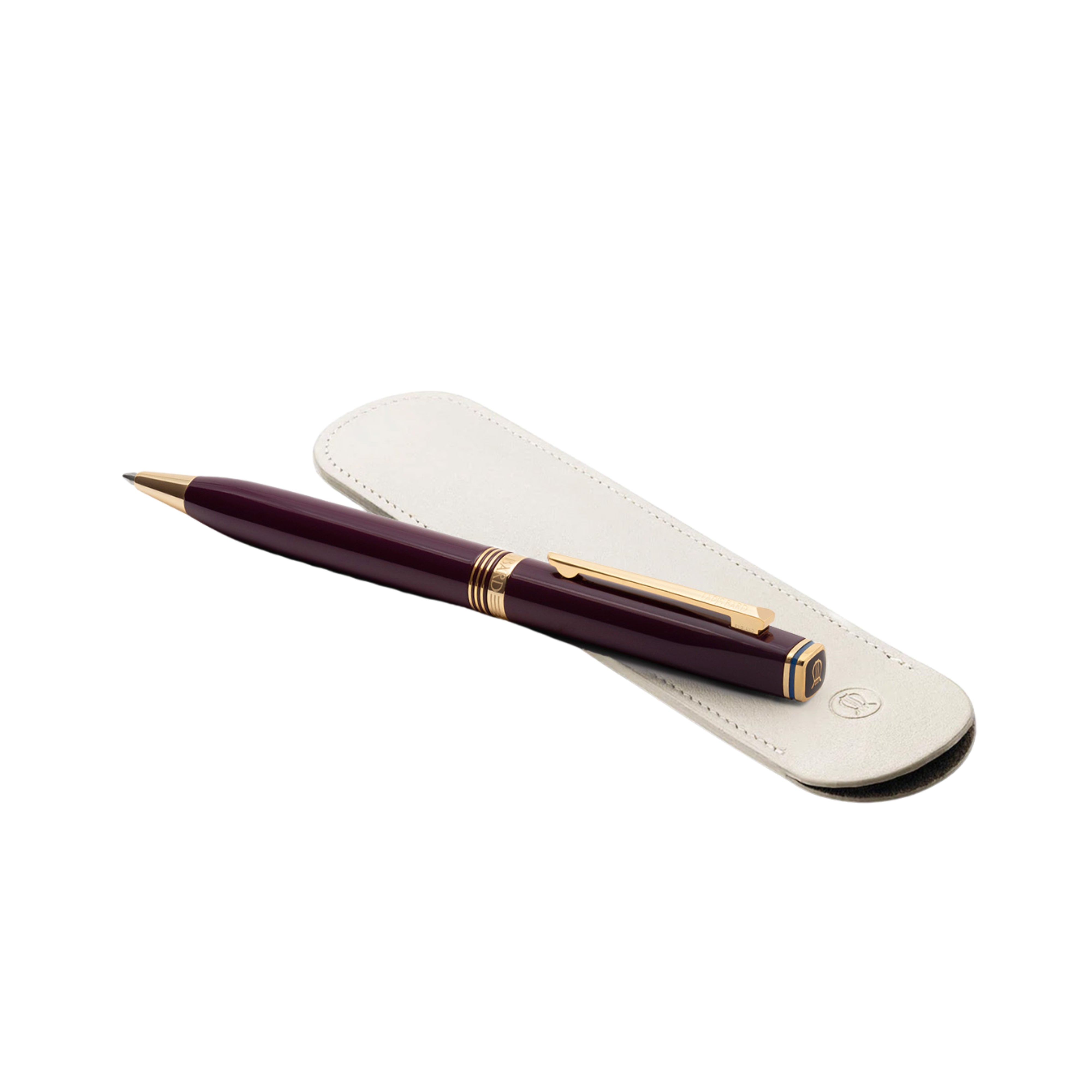 Lapis Bard Gift Set Contemporary Ballpoint Pen with Ducorium Wallet – Bordeaux with Gold Trims