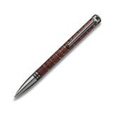 Lapis Bard Mandeville Croc-Textured Ballpoint Pen - Dark Brown