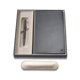 Lapis Bard Gift Set Torque Matte Ballpoint Pen and Graphite Ducorium Leather Notebook Jacket