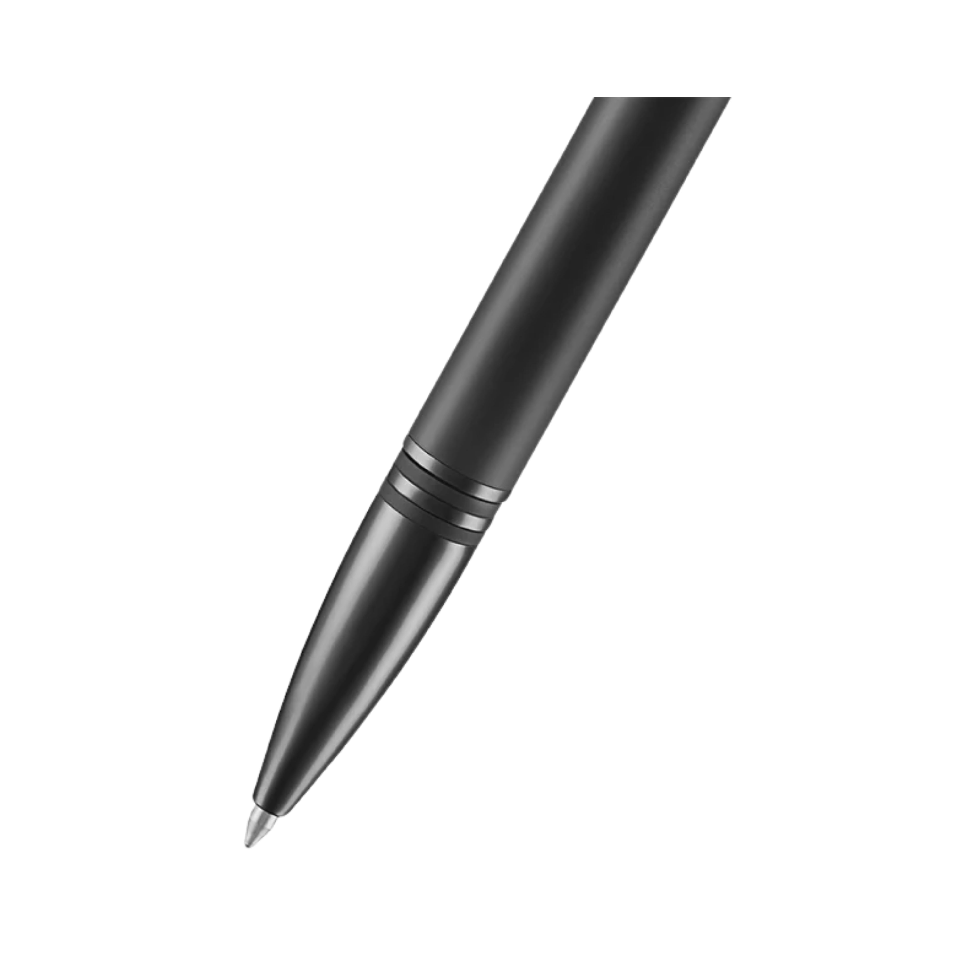 Lapis Bard Contemporary Torque Matte Black With Shiny Black Trim Ballpoint Pen