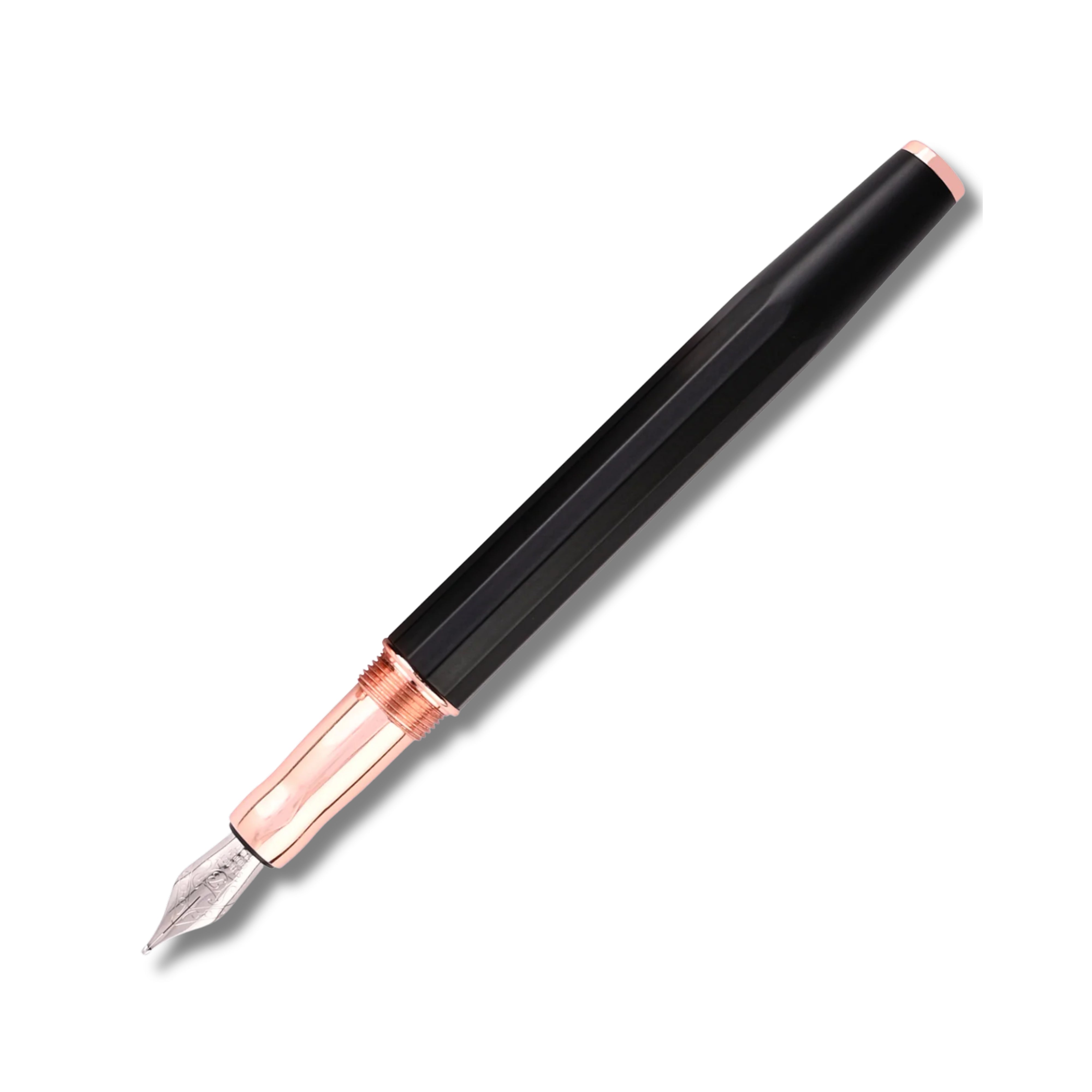 Intellio Germany  Matte Black & Rose Gold Fountain Pen