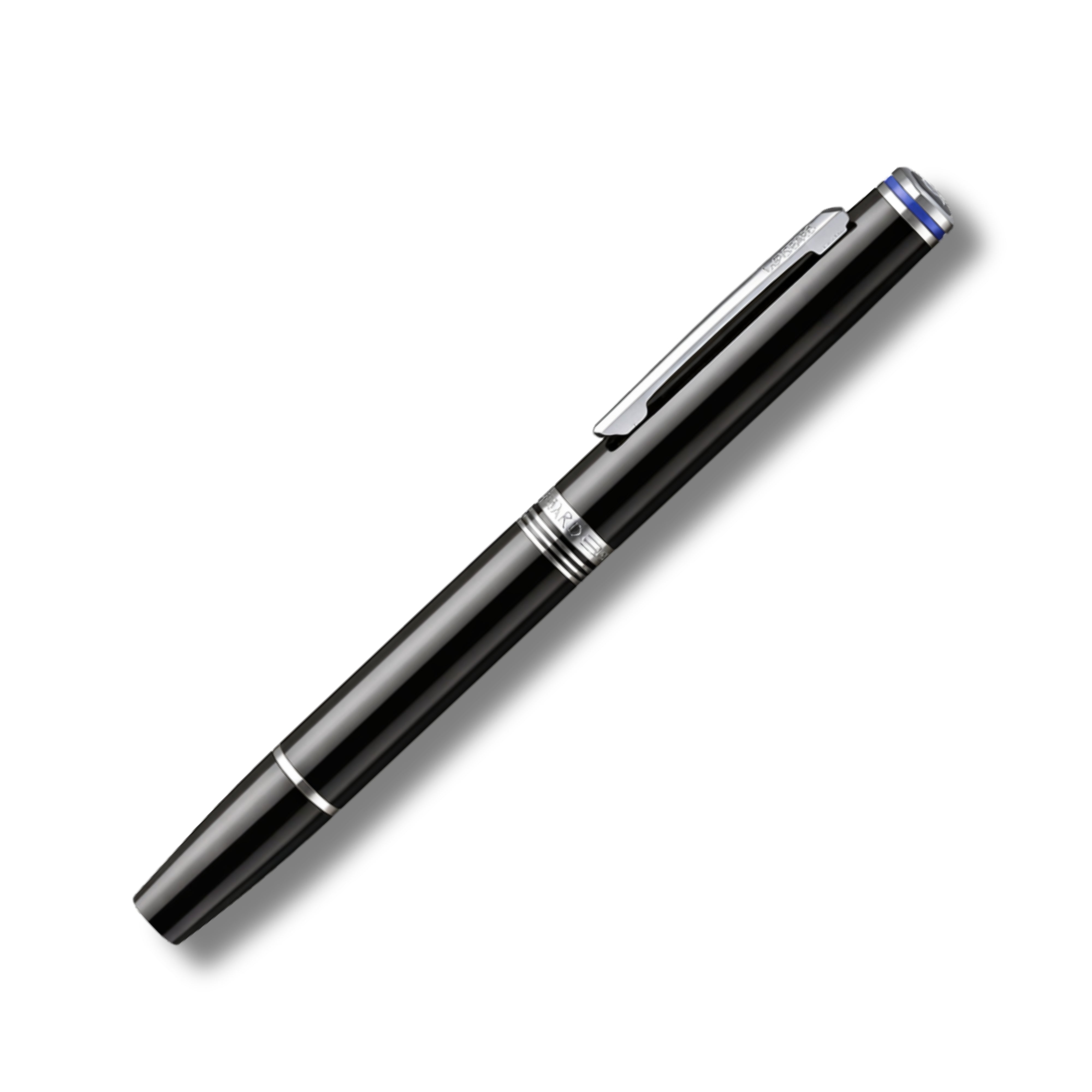 Lapis Bard Contemporary Rollerball Pen – Black With Chrome Trim