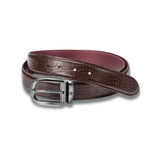 Lapis Bard Mandeville Croc-Textured 35 MM Buckle Belt - Dark Brown