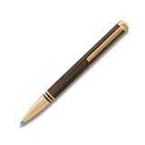 Lapis Bard Contemporary Torque Hickory Ballpoint Pen - Brown with Gold Trims