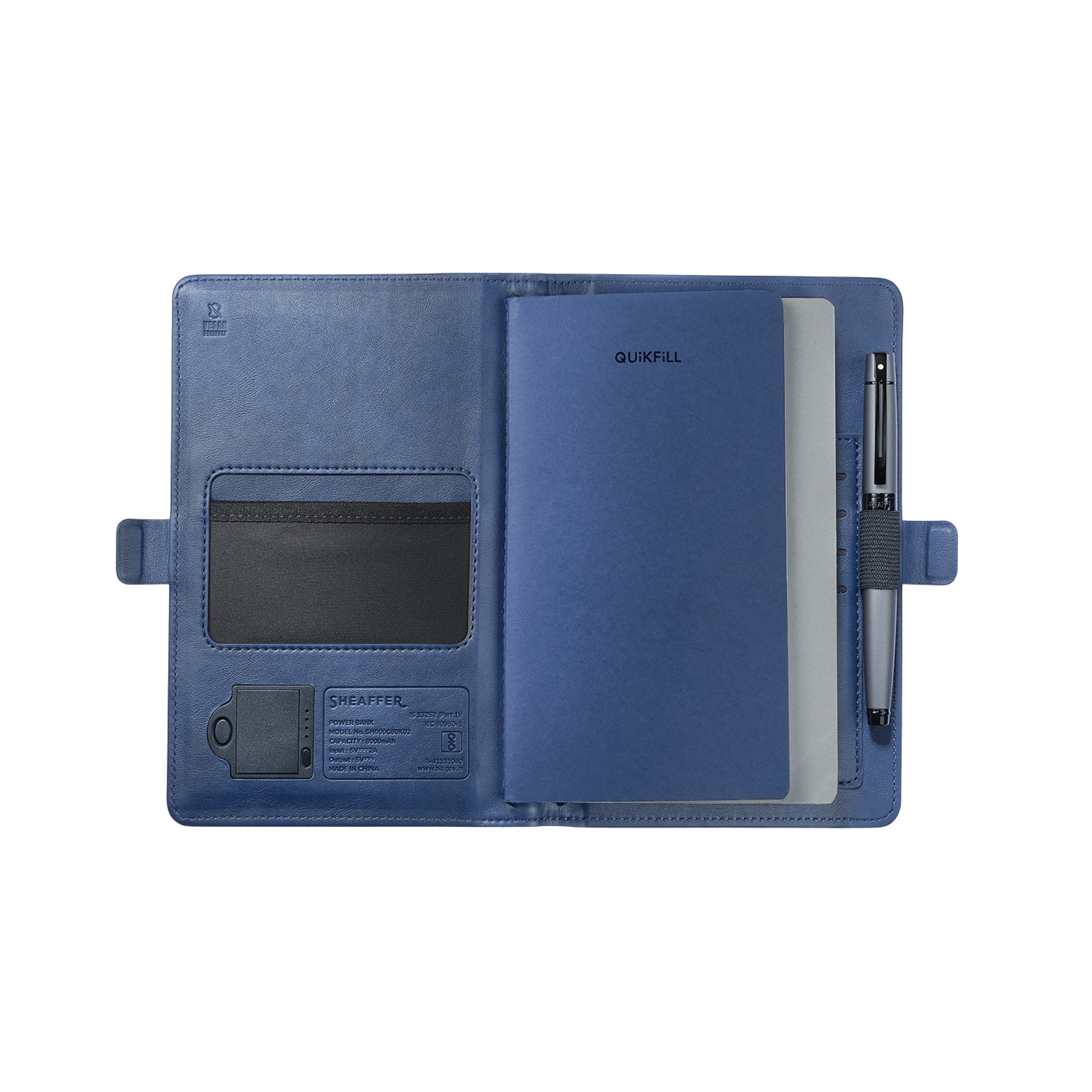 Sheaffer Superbook Mini 8000mAh Power Bank Organizer - Blue