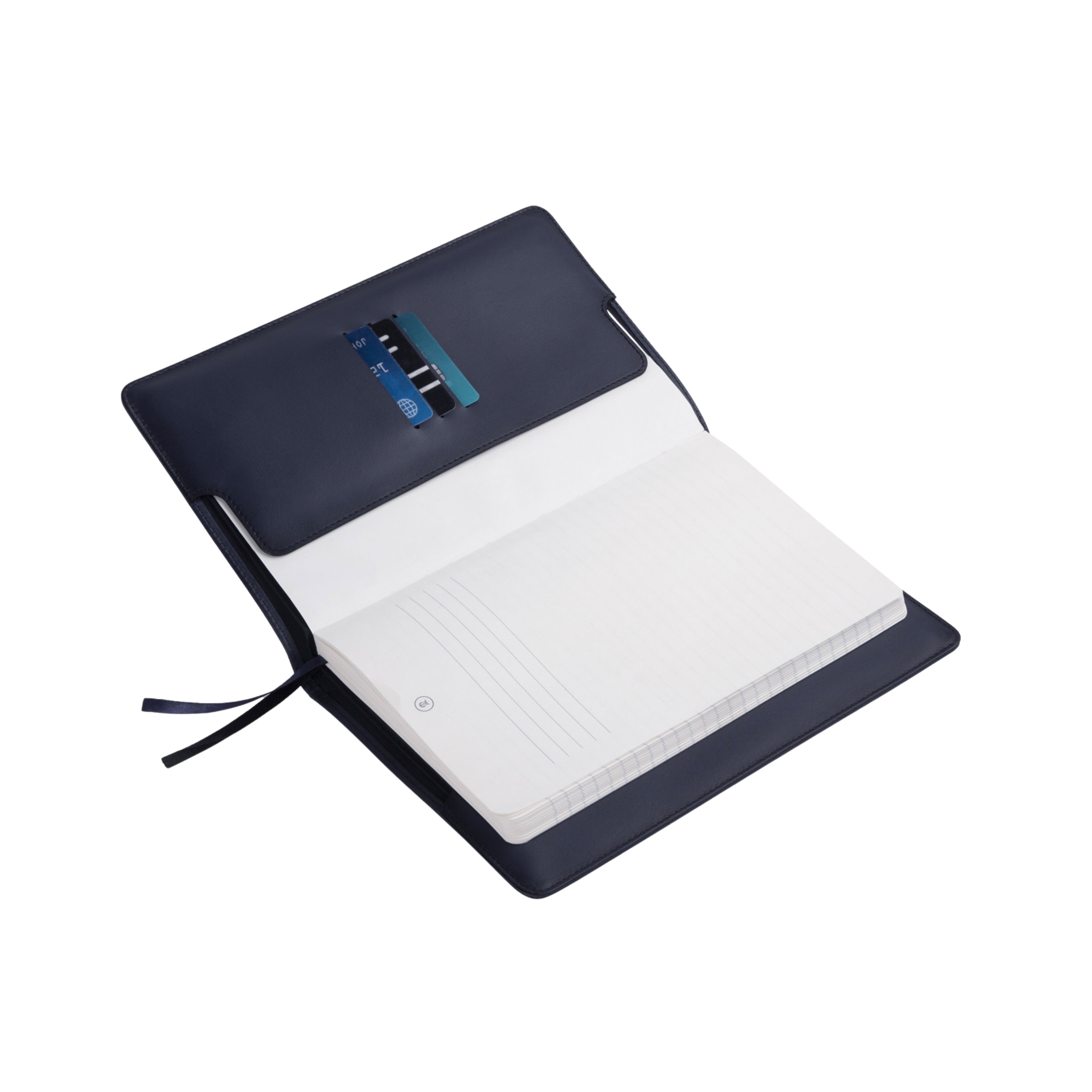 Lapis Bard Ducorium A5-Size Leather Notebook Jacket - Navy Blue