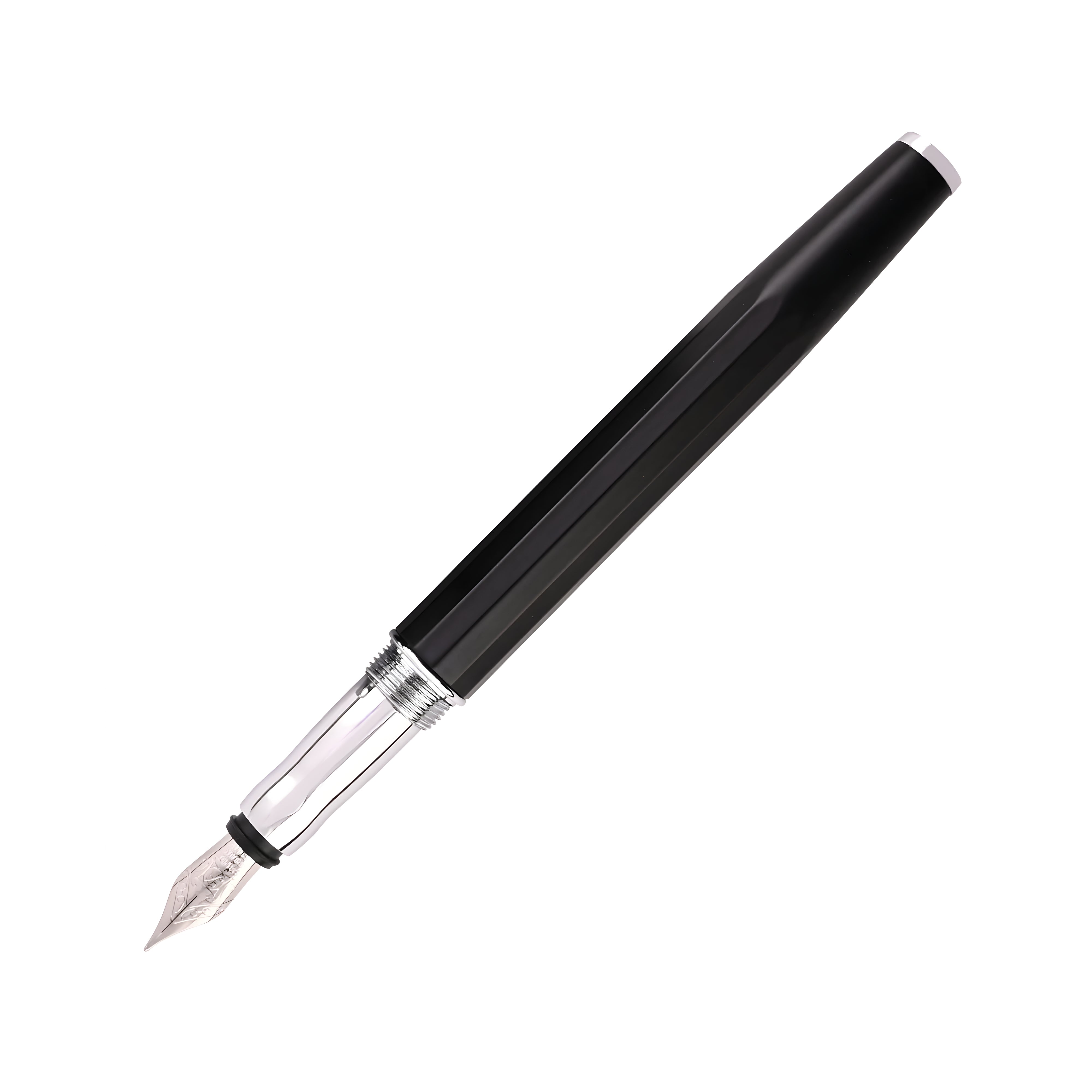 Intellio Germany Black & Chrome Fountain Pen