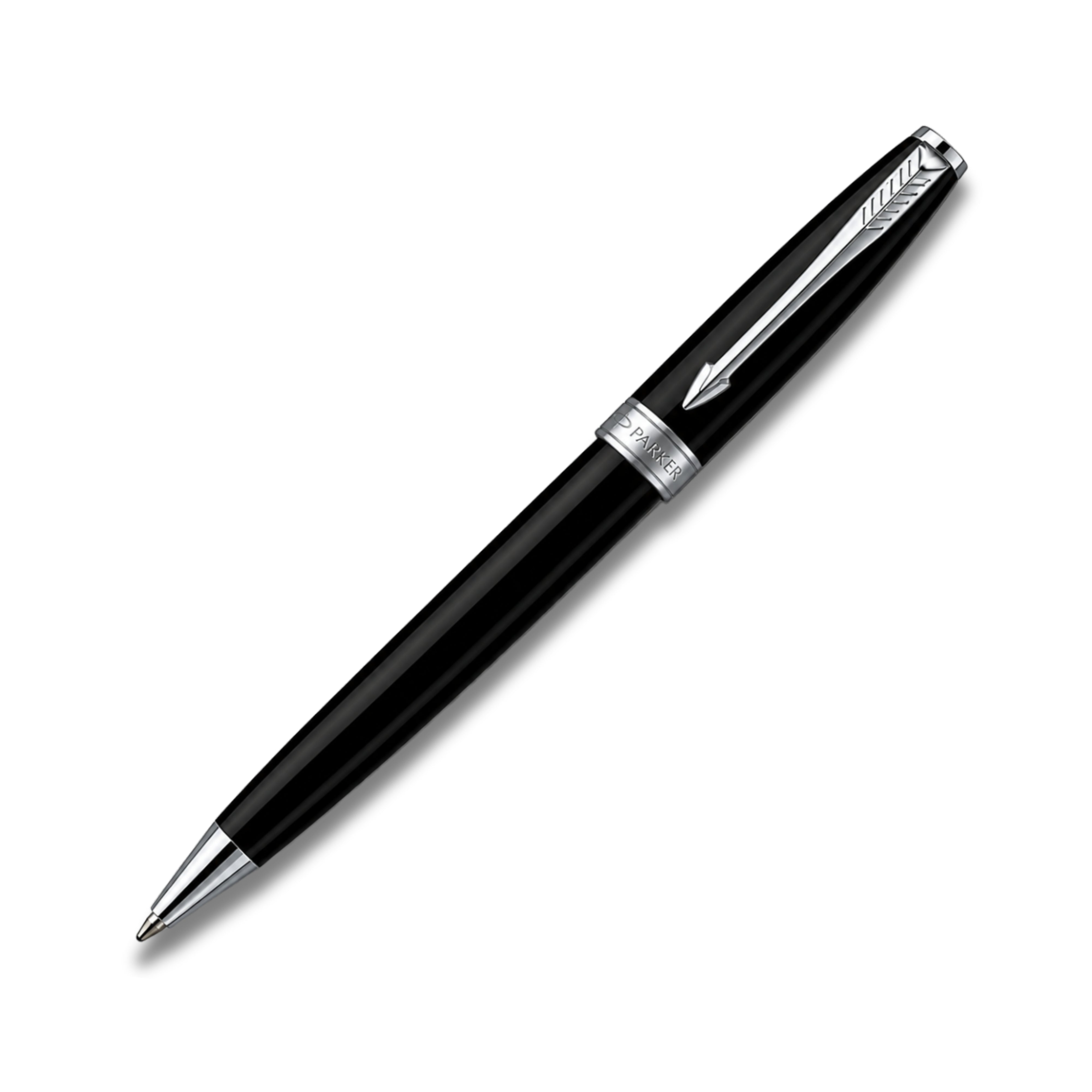 Parker Fusion Lacque Black Chrome Trim Ballpoint Pen