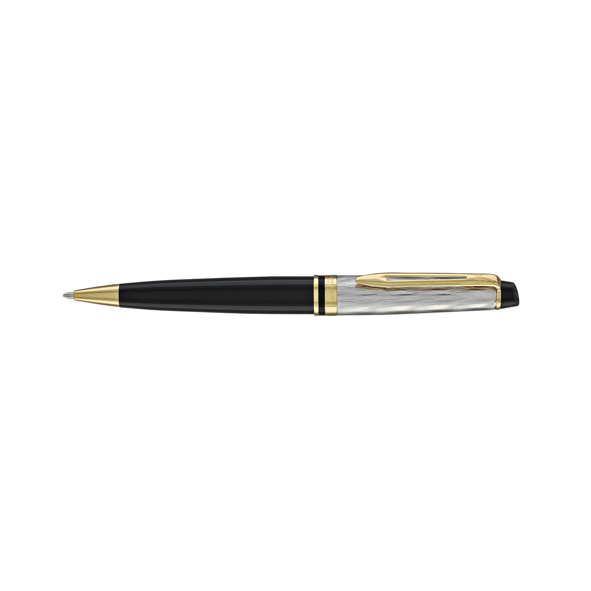Waterman Expert  Reflections of Paris Black Ballpoint Pen with Gold Trim