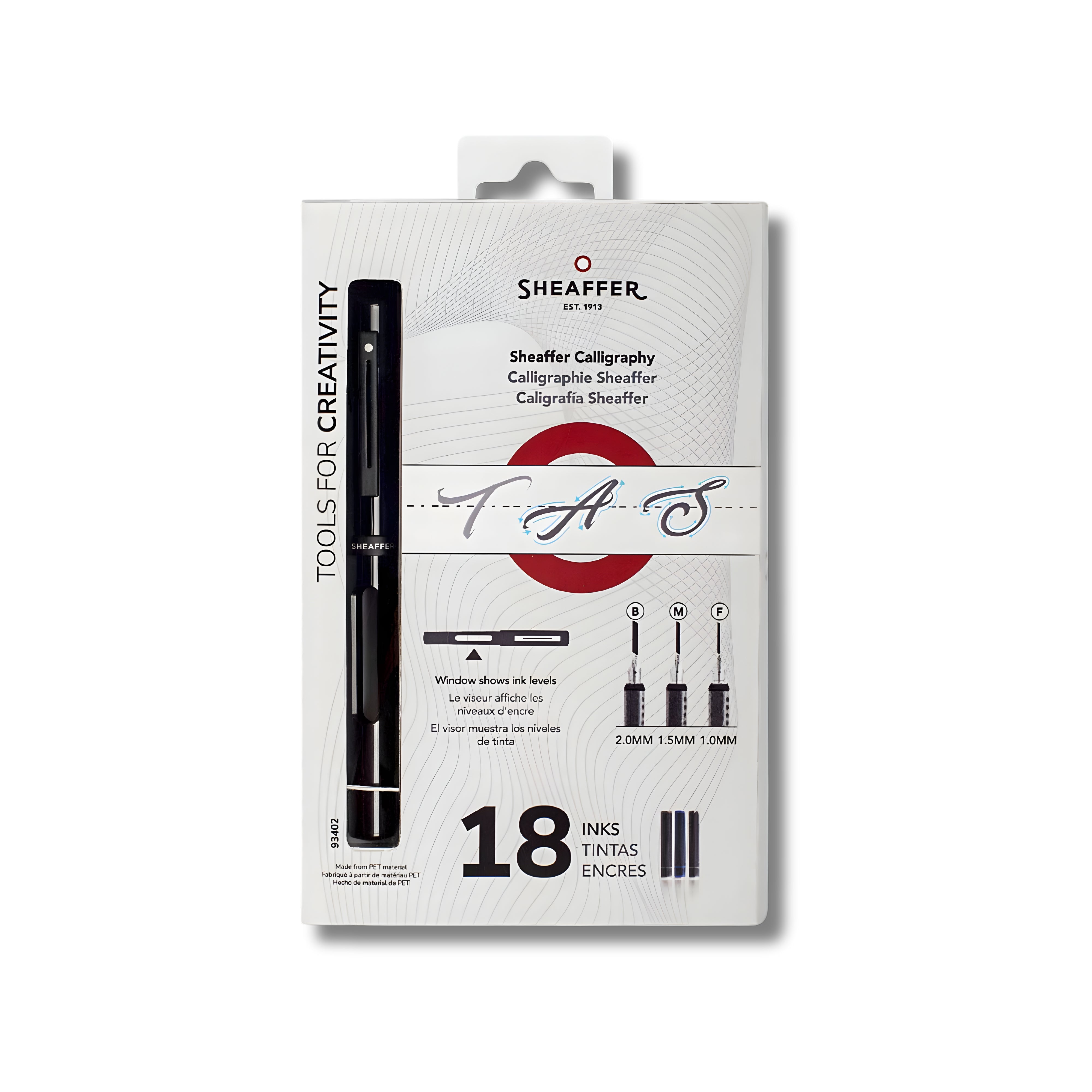 Sheaffer Calligraphy Matte Black Fountain pen Minikit with Black Cap and Matte Black Trim in Hangsell - F, M, B - 93402