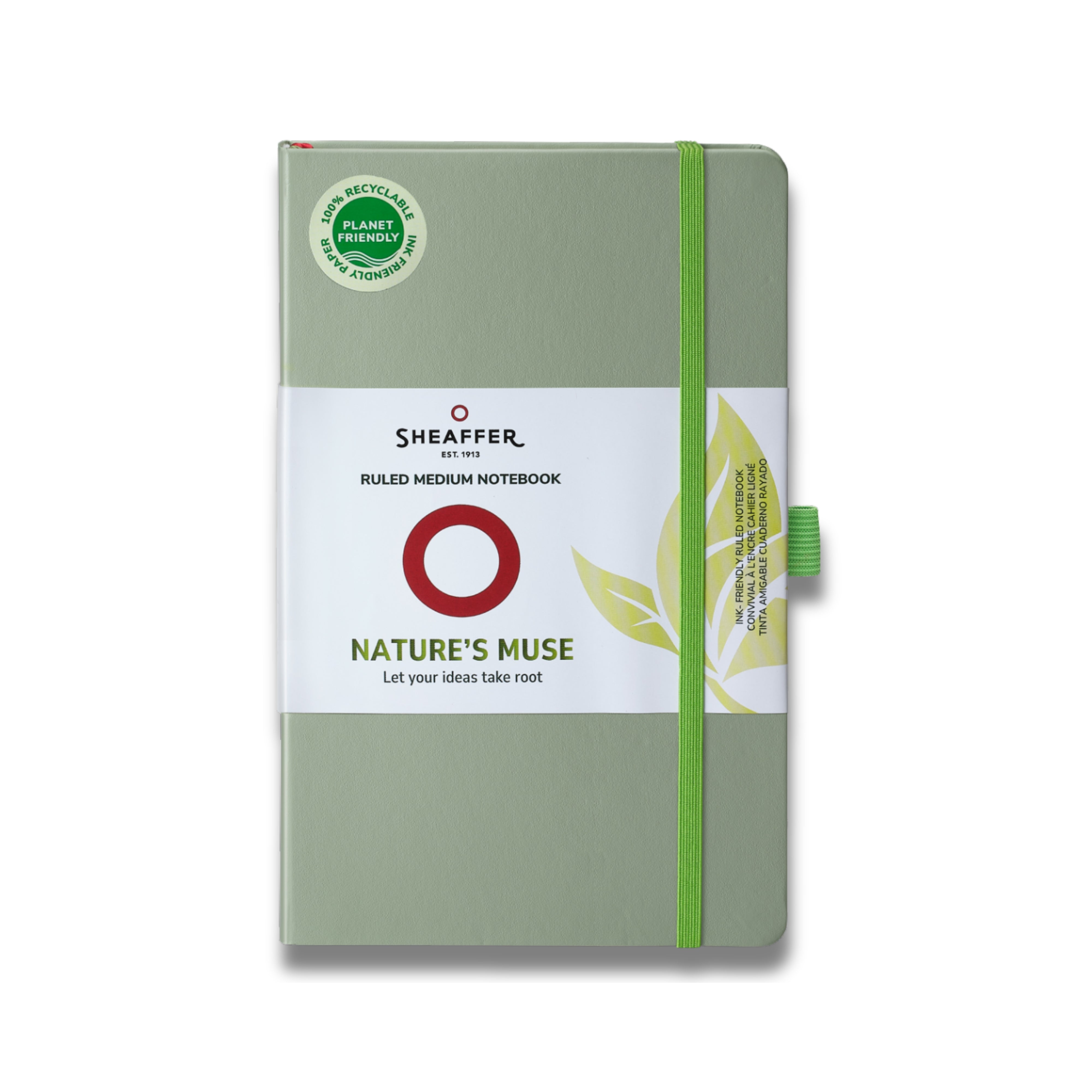 Sheaffer Nature's Muse 90 GSM Eco-Friendly Hardbound Medium Notebook - Sage Green