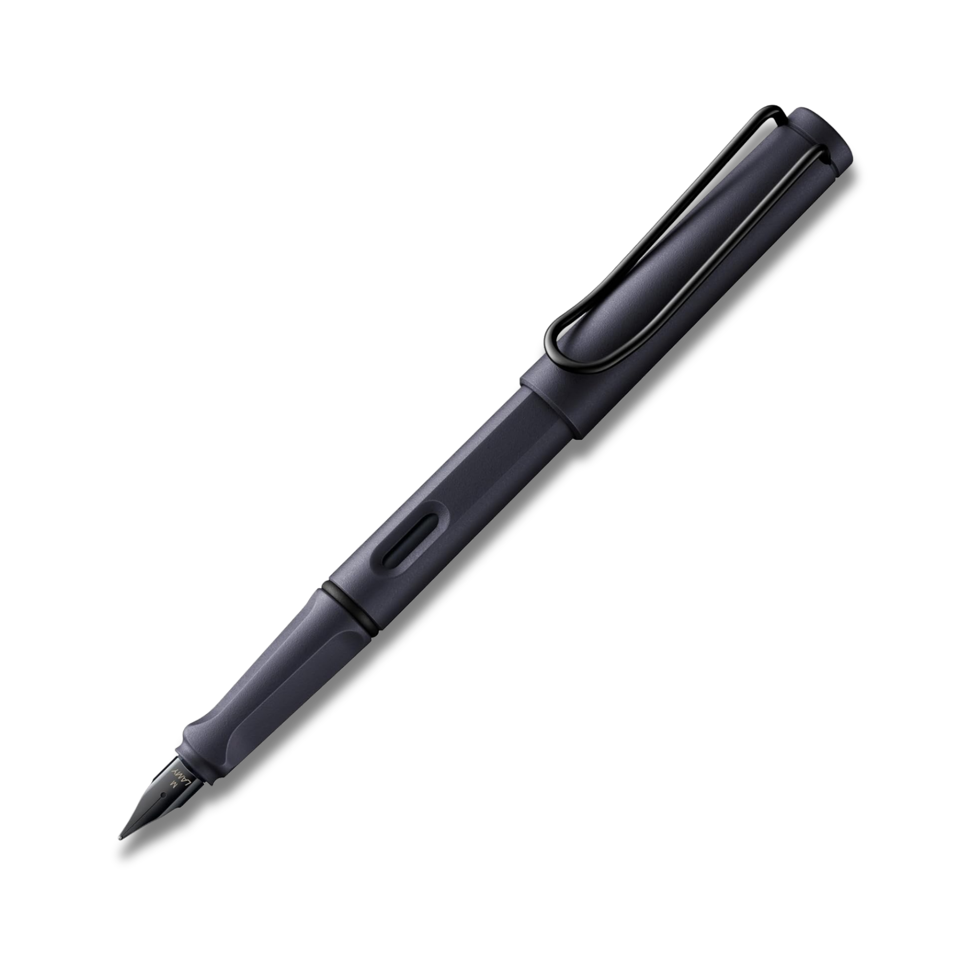 Lamy Safari Steel Black Medium Nib Fountain Pen