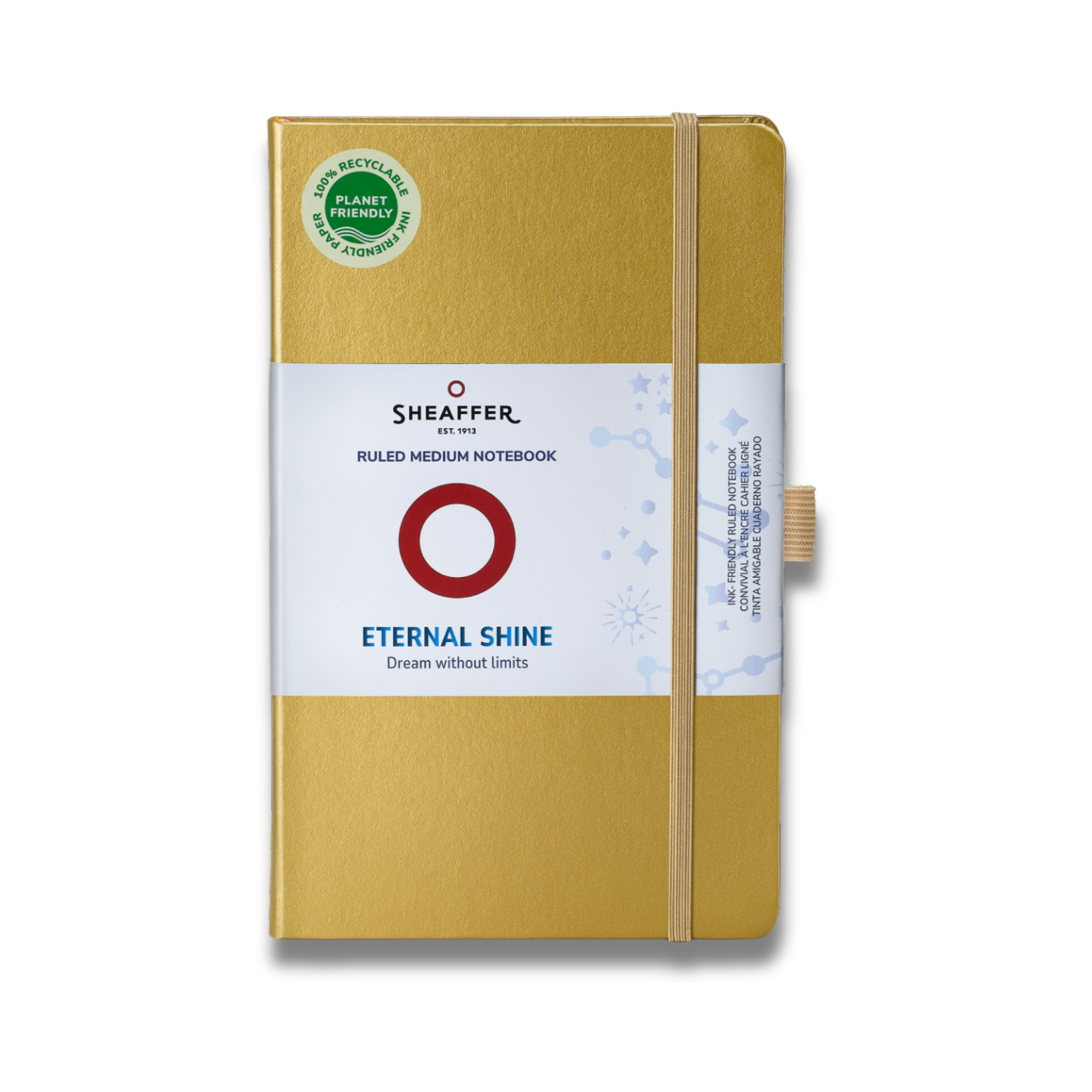Sheaffer Eternal Shine 90 GSM Eco-Friendly Hardbound Medium Notebook - Metallic Gold