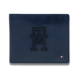 Tommy Hilfiger Men's Leather Wallet Moines Global Coin Wallet - Navy