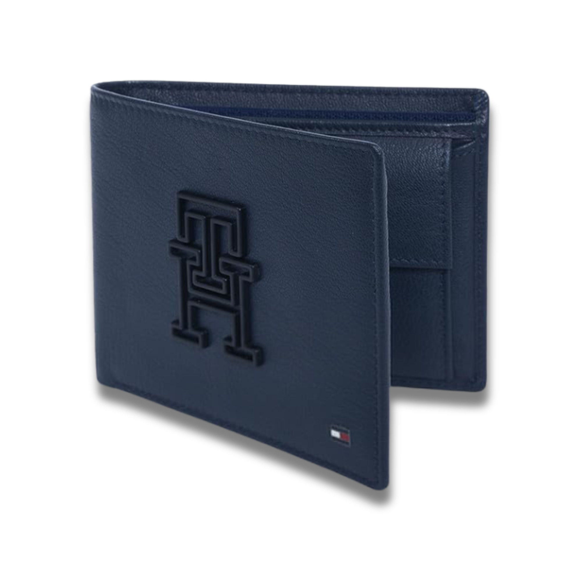 Tommy Hilfiger Men's Leather Wallet Moines Global Coin Wallet - Navy