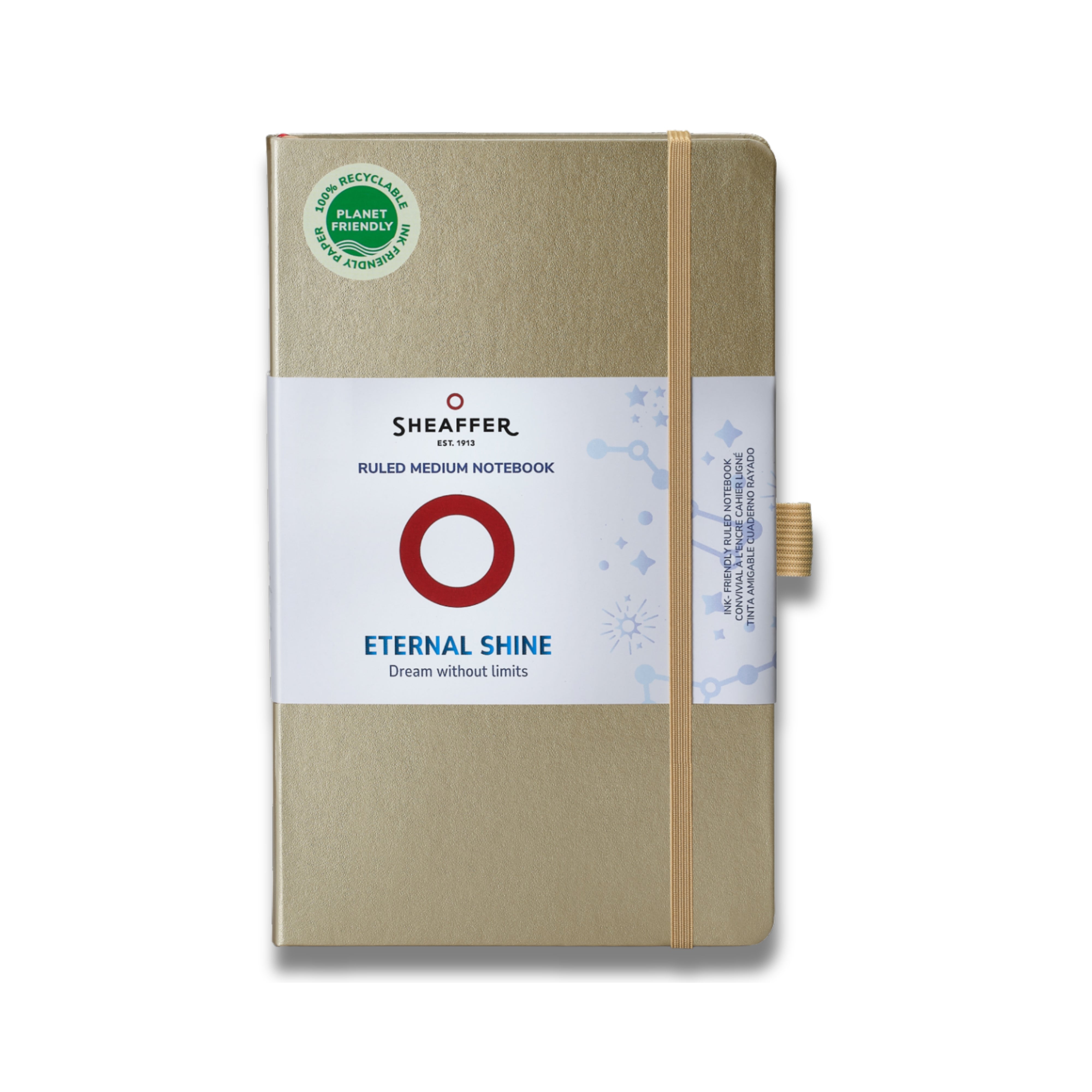 Sheaffer Eternal Shine 90 GSM Eco - Friendly Hardbound Medium Notebook - Metallic Champagne Gold