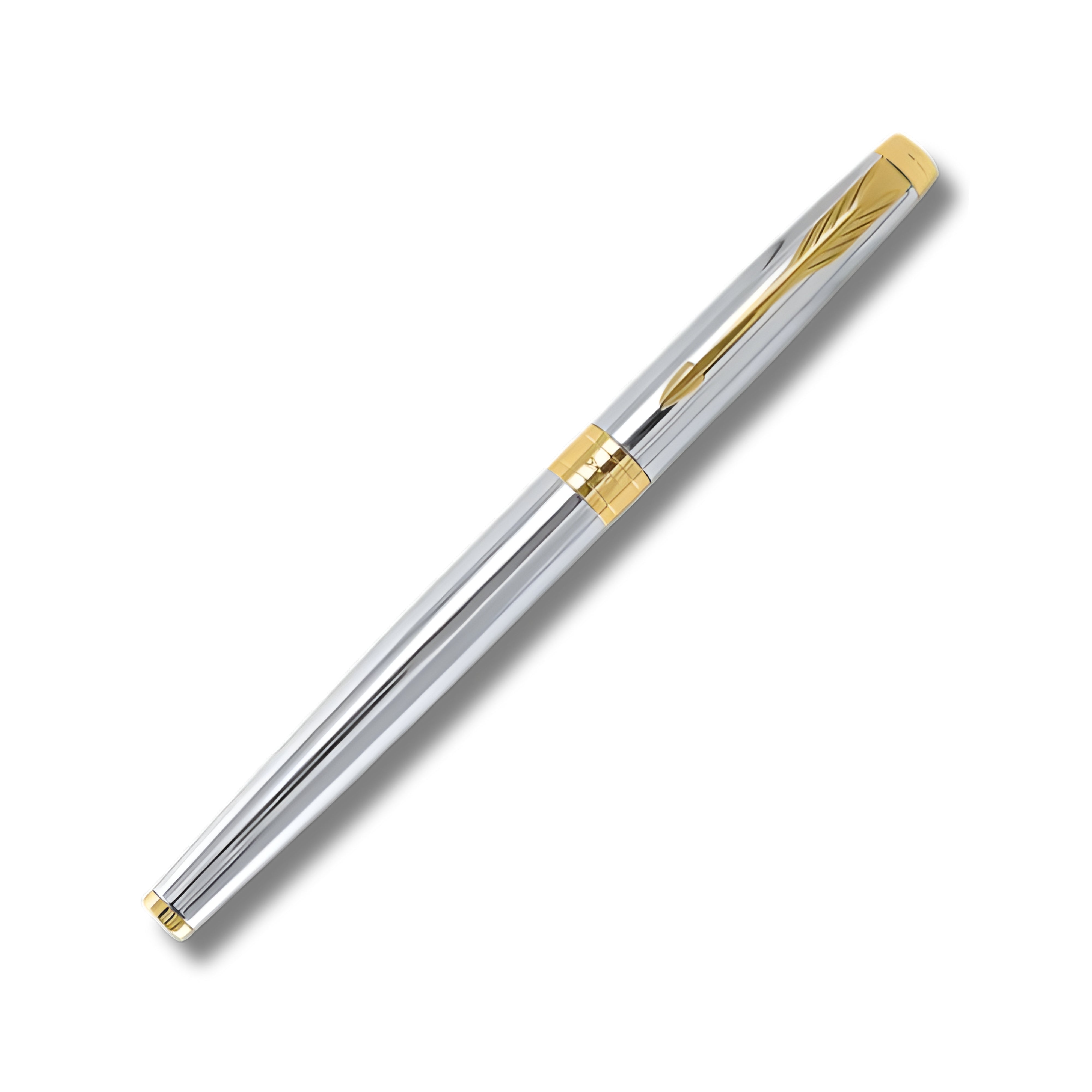 Parker Aster Shiny Chrome GT Rollerball Pen with A5 Grey Notebook
