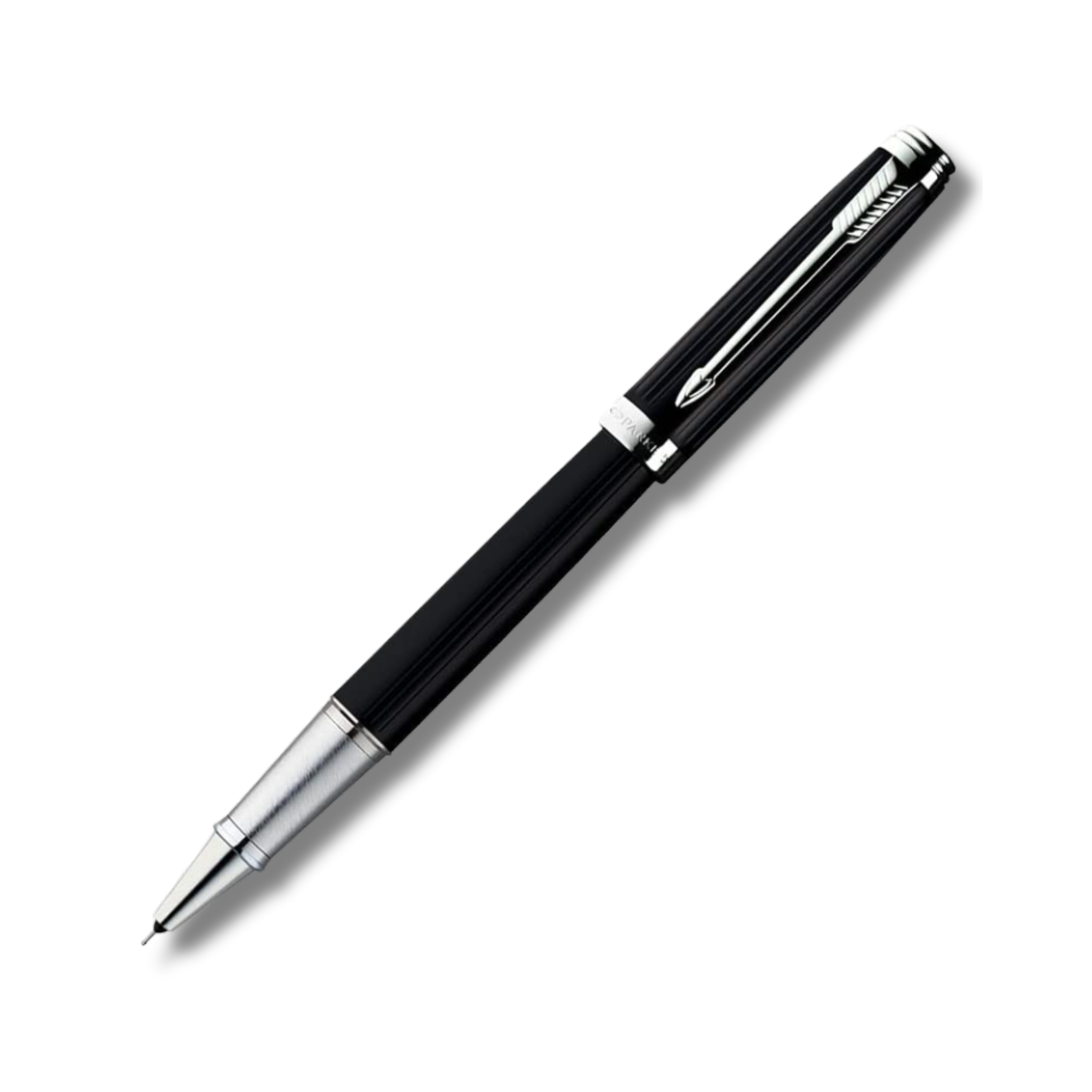 Parker Ambient Lacque Black Chrome Trim Rollerball Pen with Wallet
