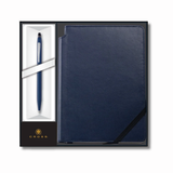 Cross Click  Midnight Blue Ballpoint Pen with Medium Midnight Blue Journal Gift Set