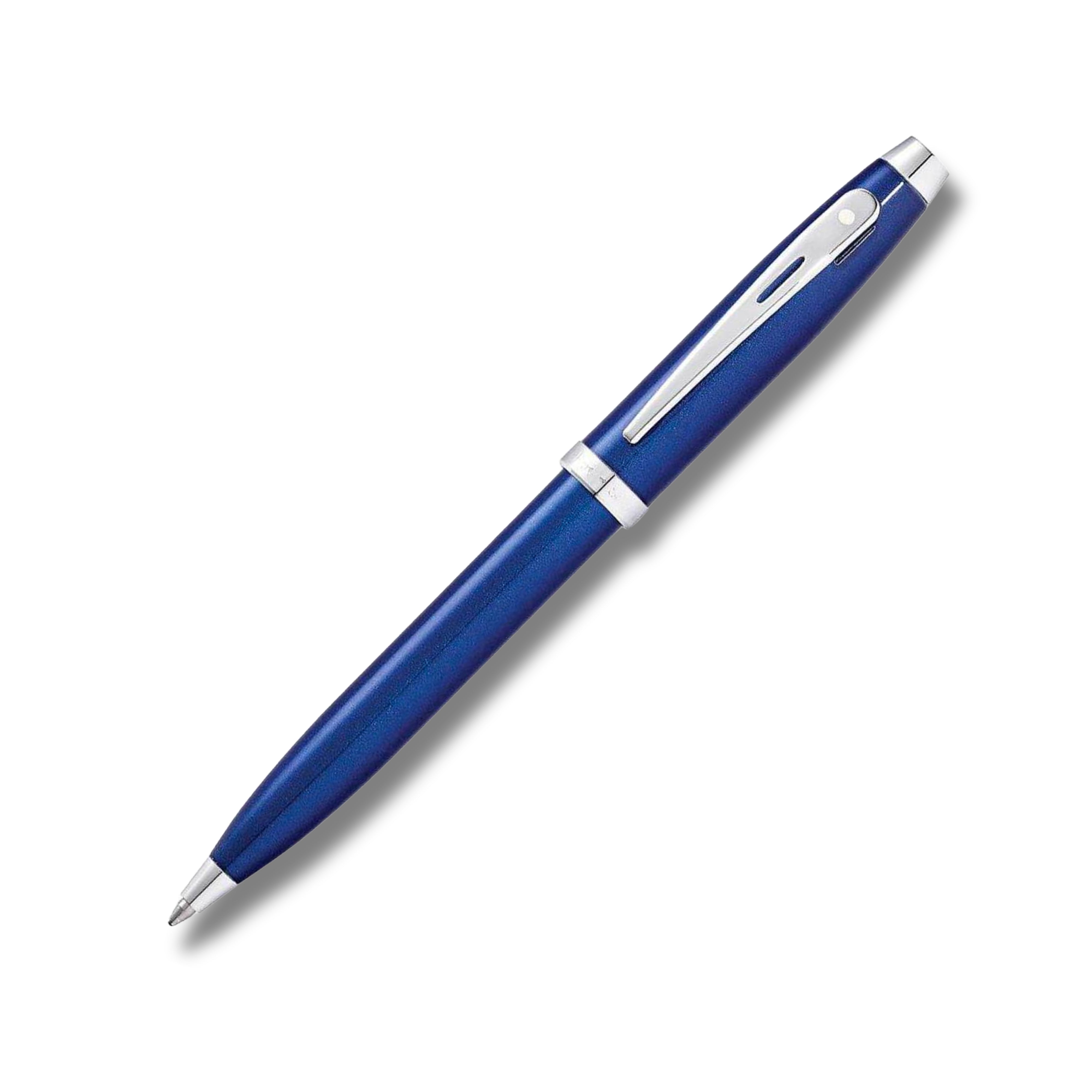 Sheaffer Glossy Blue with Chrome Trims 100 Ballpoint Pen with Business Card Holder