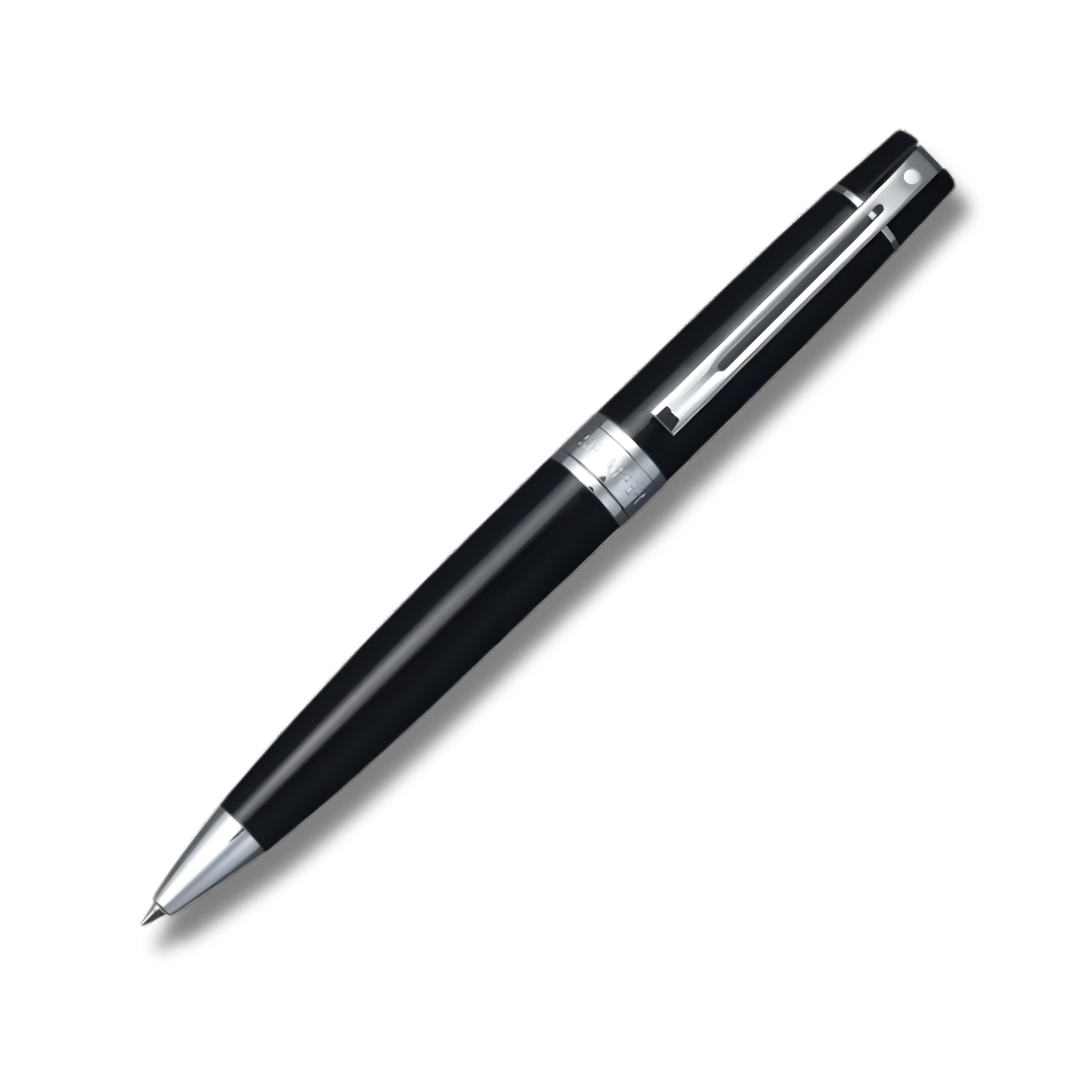 Sheaffer Gift Set ft. Glossy Black 300 Ballpoint Pen with Chrome Trims and Business Card Holder