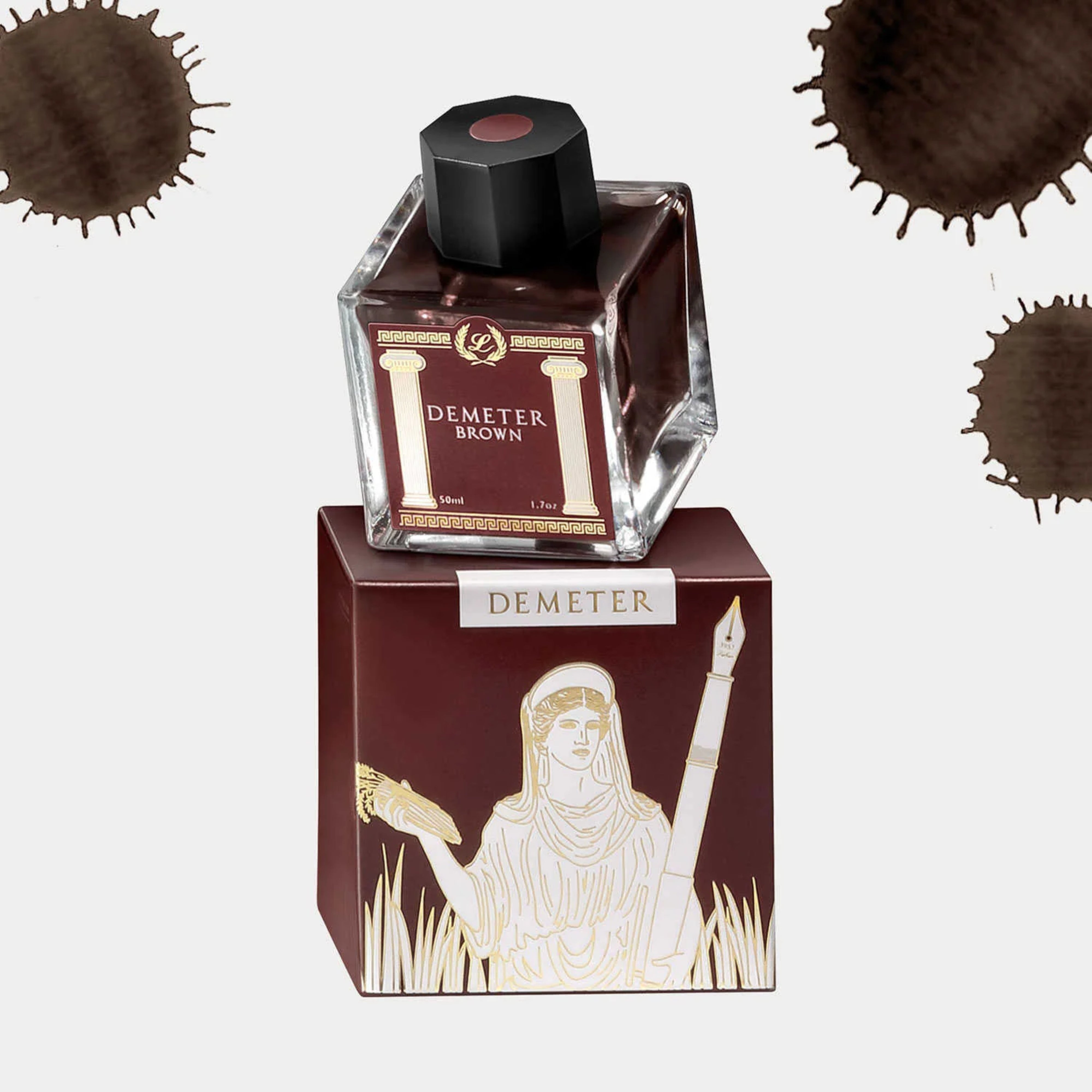 Laban Greek Mythology Ink Bottle (Demeter Brown - 50ml)