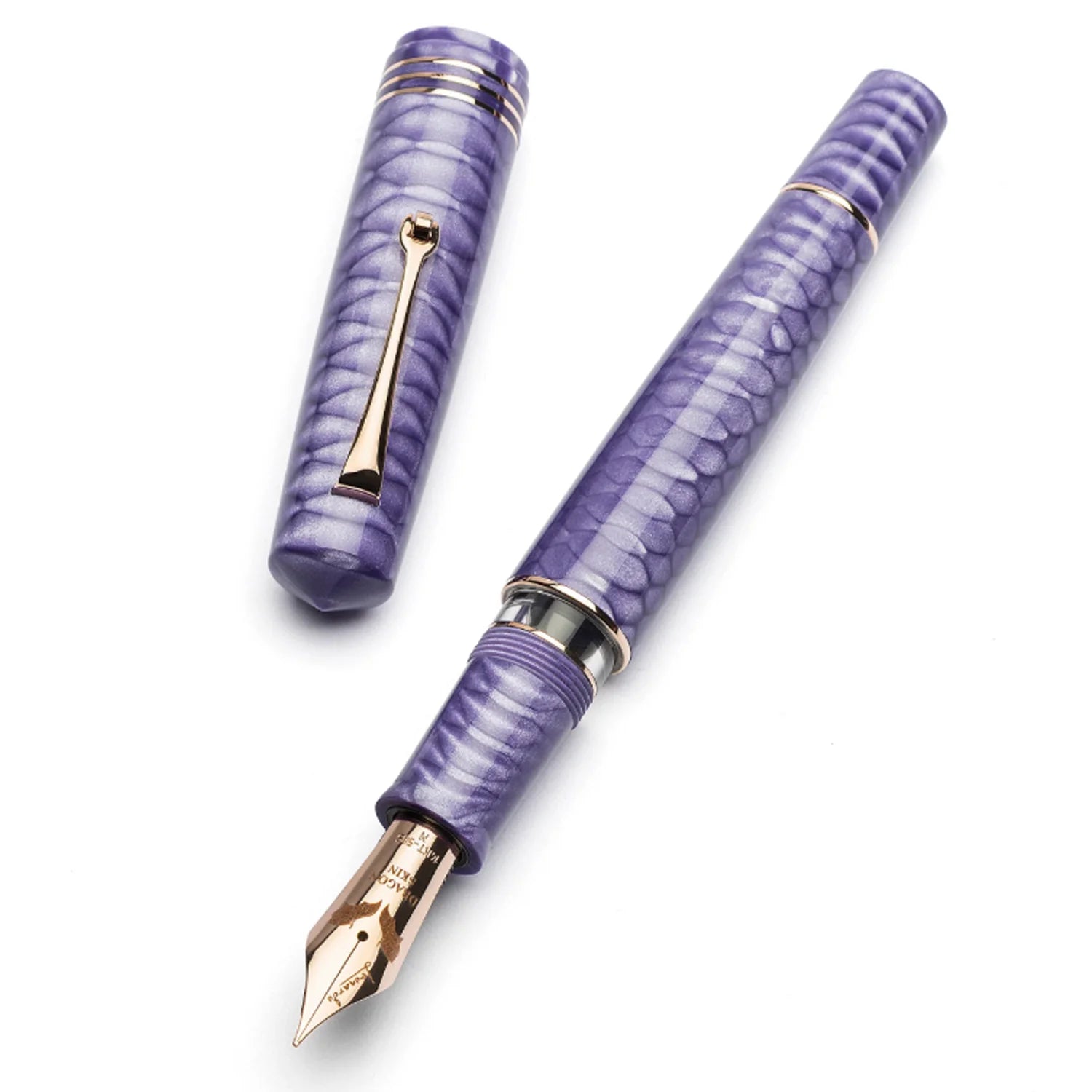 Leonardo Momento Zero Grande 2.0 Dragon Skin 14K Gold Trim Fountain Pen - Purple