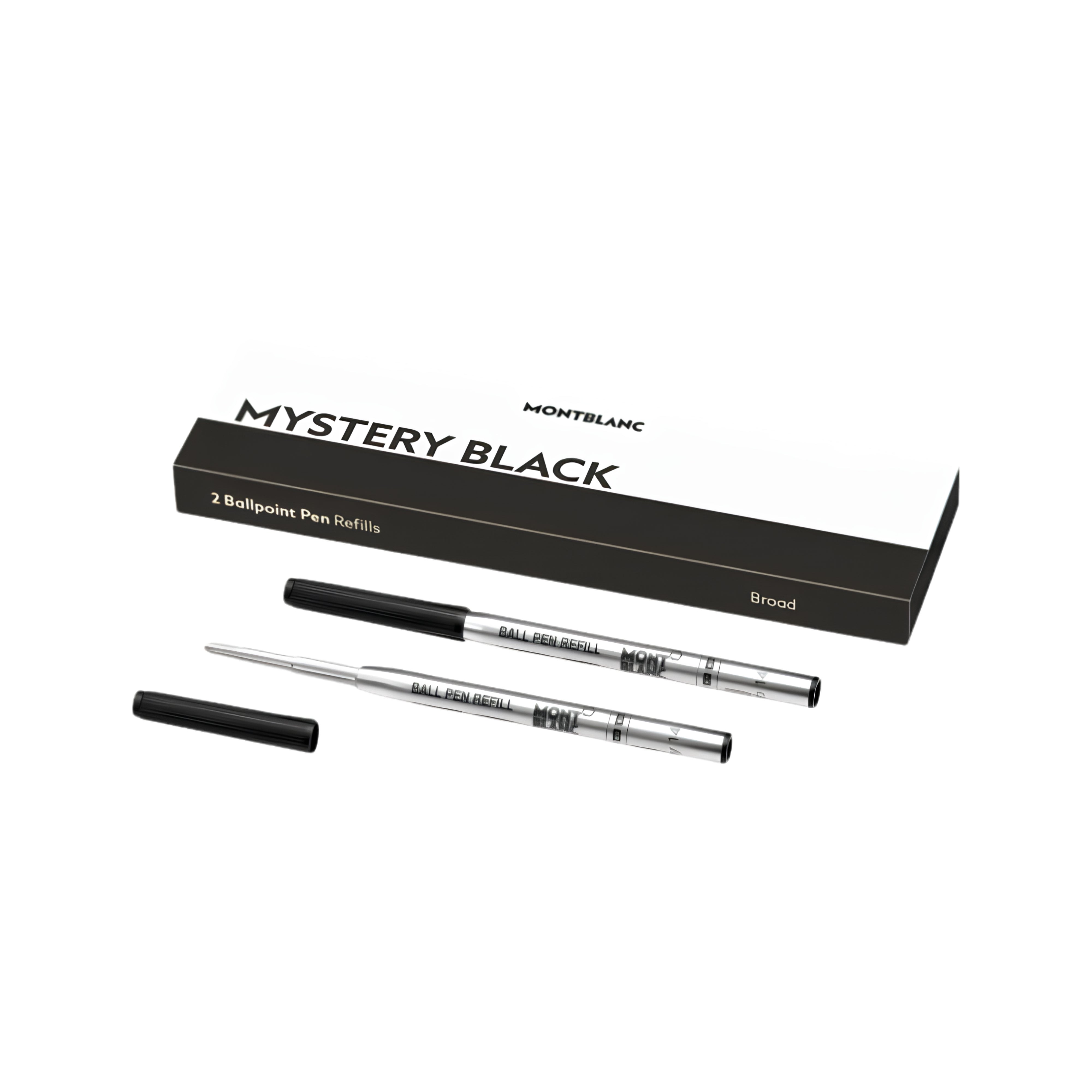 MontBlanc 128212 Ballpoint Refill Broad (Pack of 2) - Mystery Black