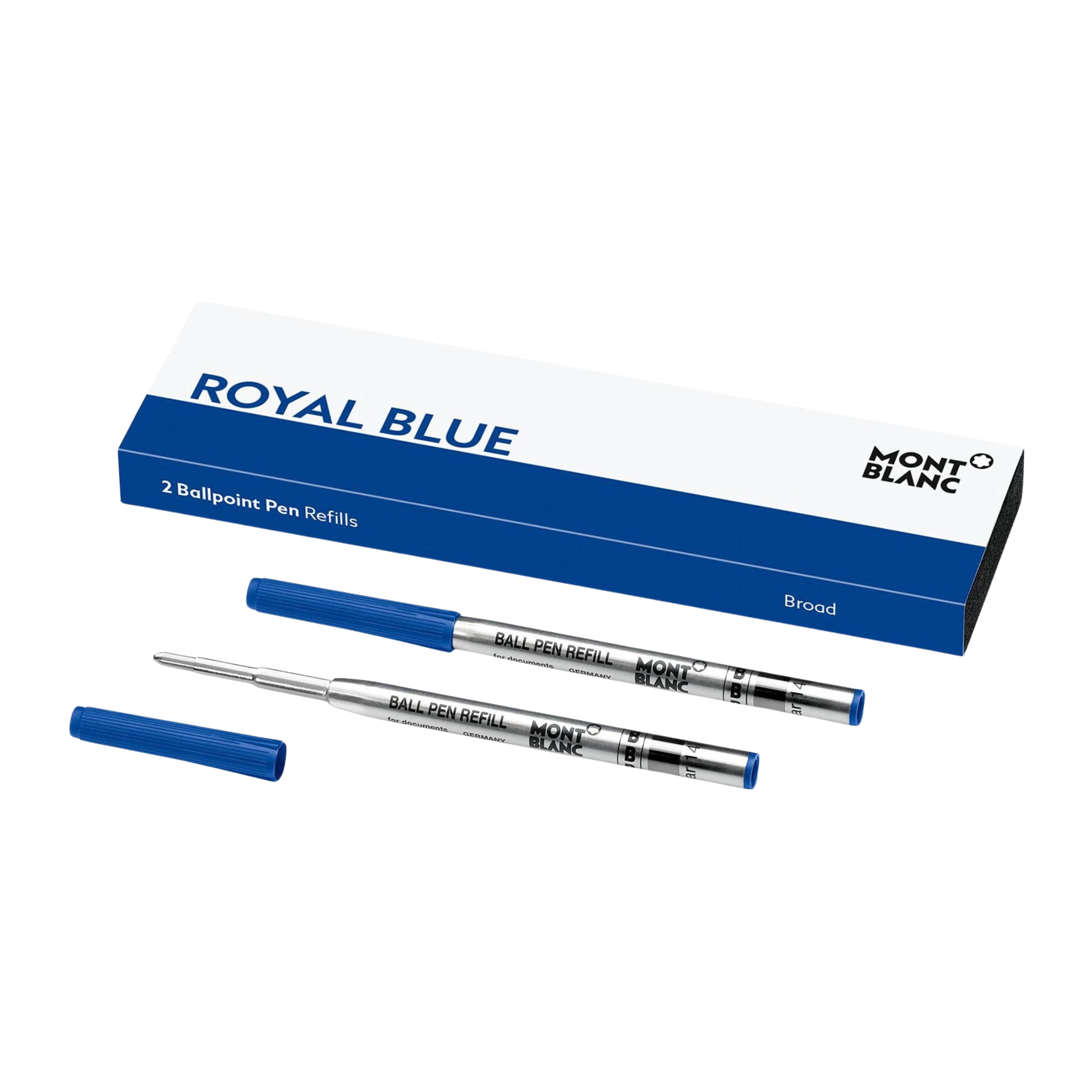 MontBlanc 124491 Ballpoint Refill Broad (Pack Of 2) Royal Blue