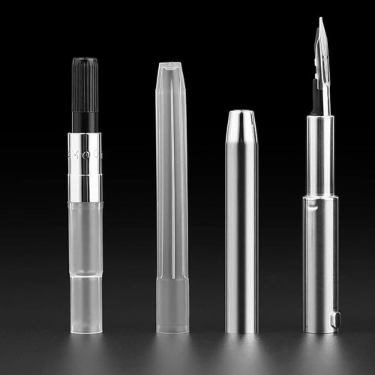 Moonman A1 Light Green Retractable Metal Fountain Pen with Black Trims
