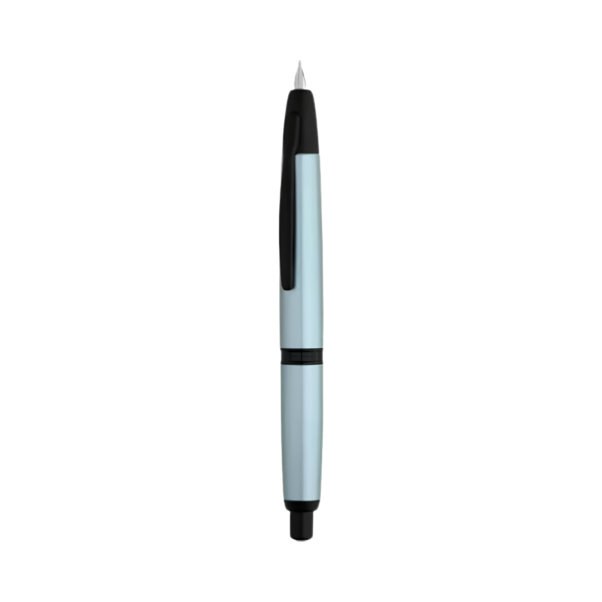Moonman A1 Light Blue Retractable Metal Fountain Pen with Black Trims
