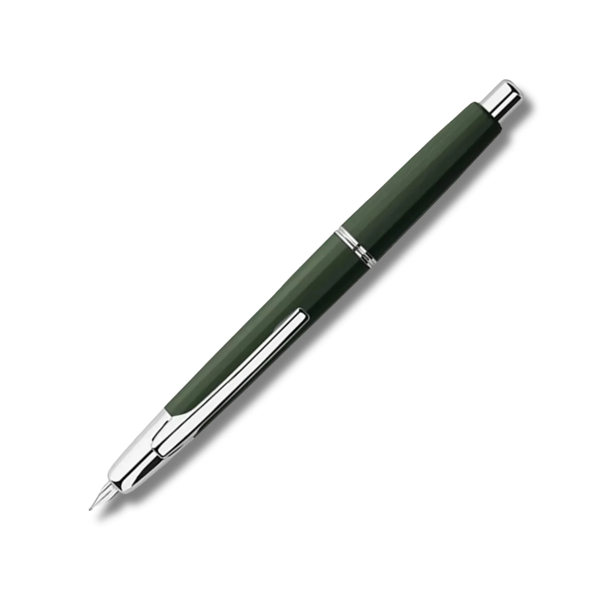 Moonman A2 Military Green Retractable Fountain Pen with Chrome Trims