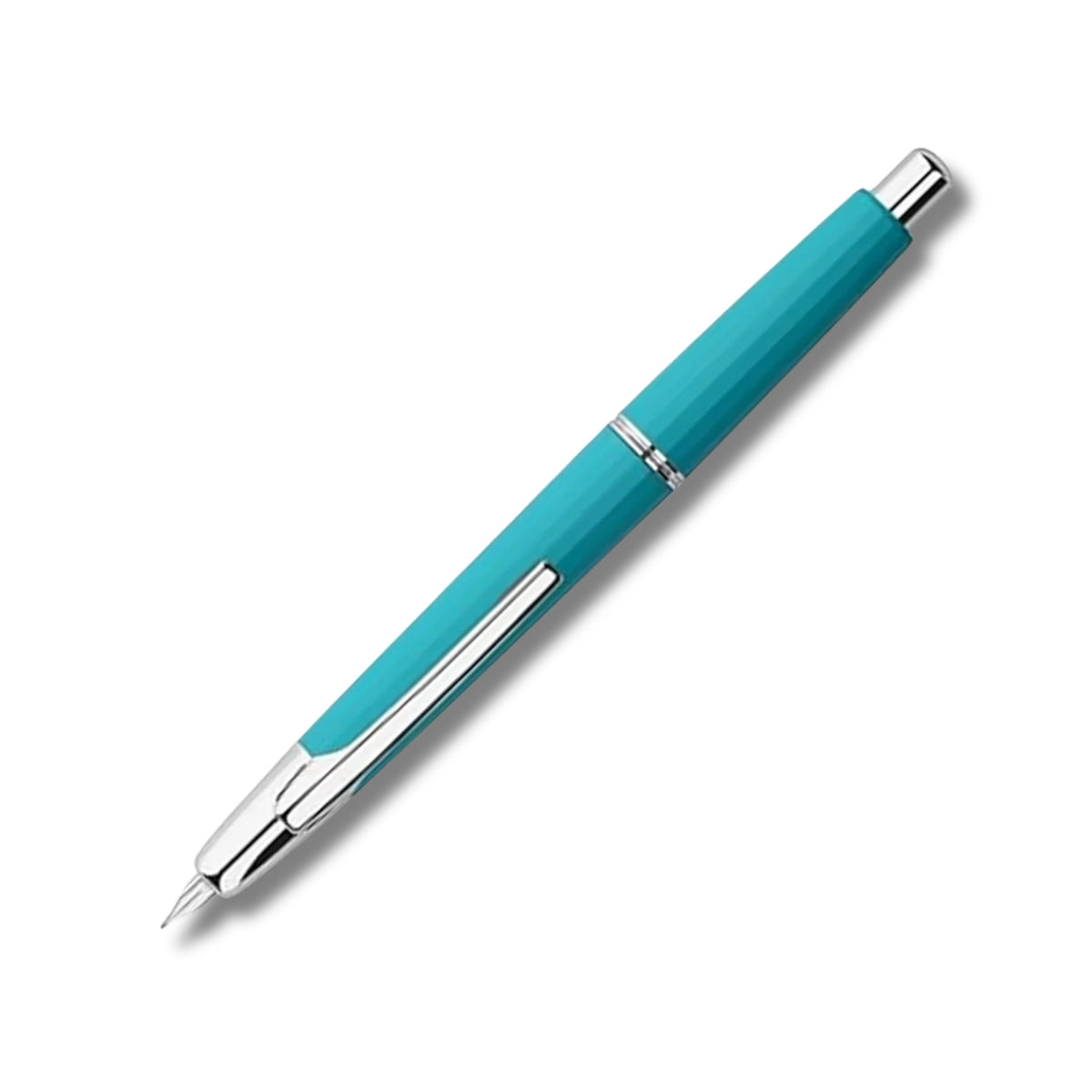 Moonman A2 Peacock Blue Retractable Fountain Pen with Chrome Trims