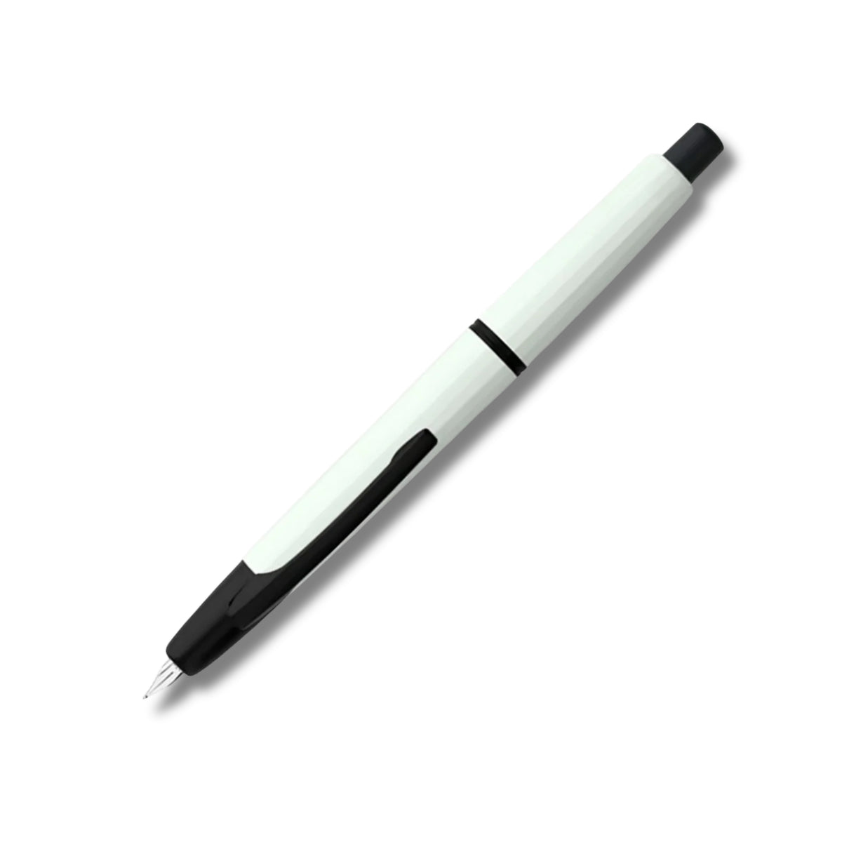 Moonman A2 White Retractable Fountain Pen with Black Trims