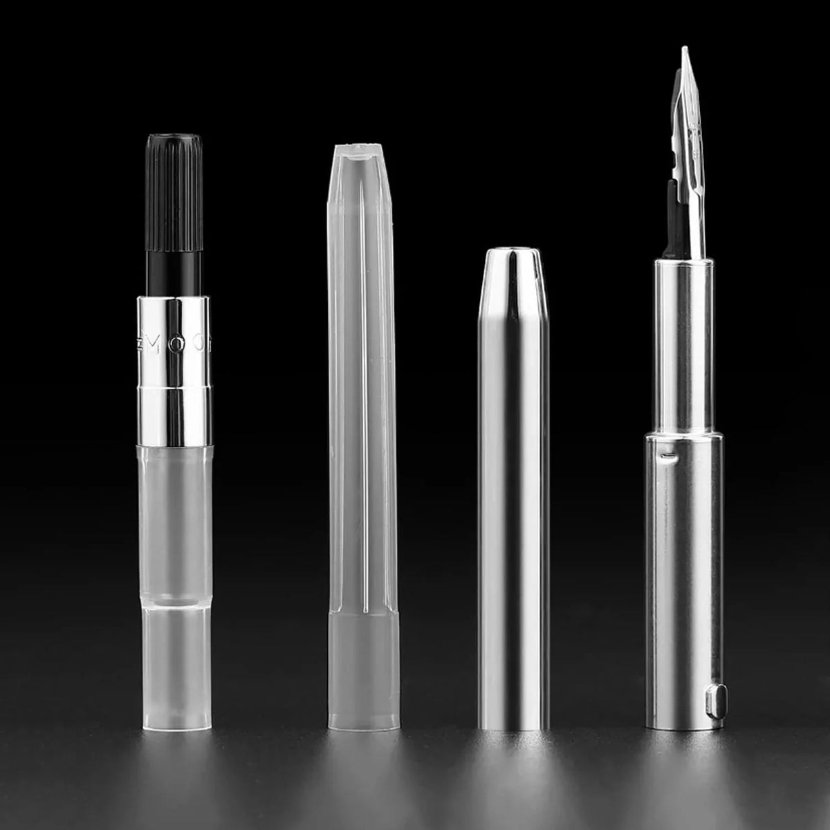 Moonman A2 Black Retractable Fountain Pen with Chrome Trims