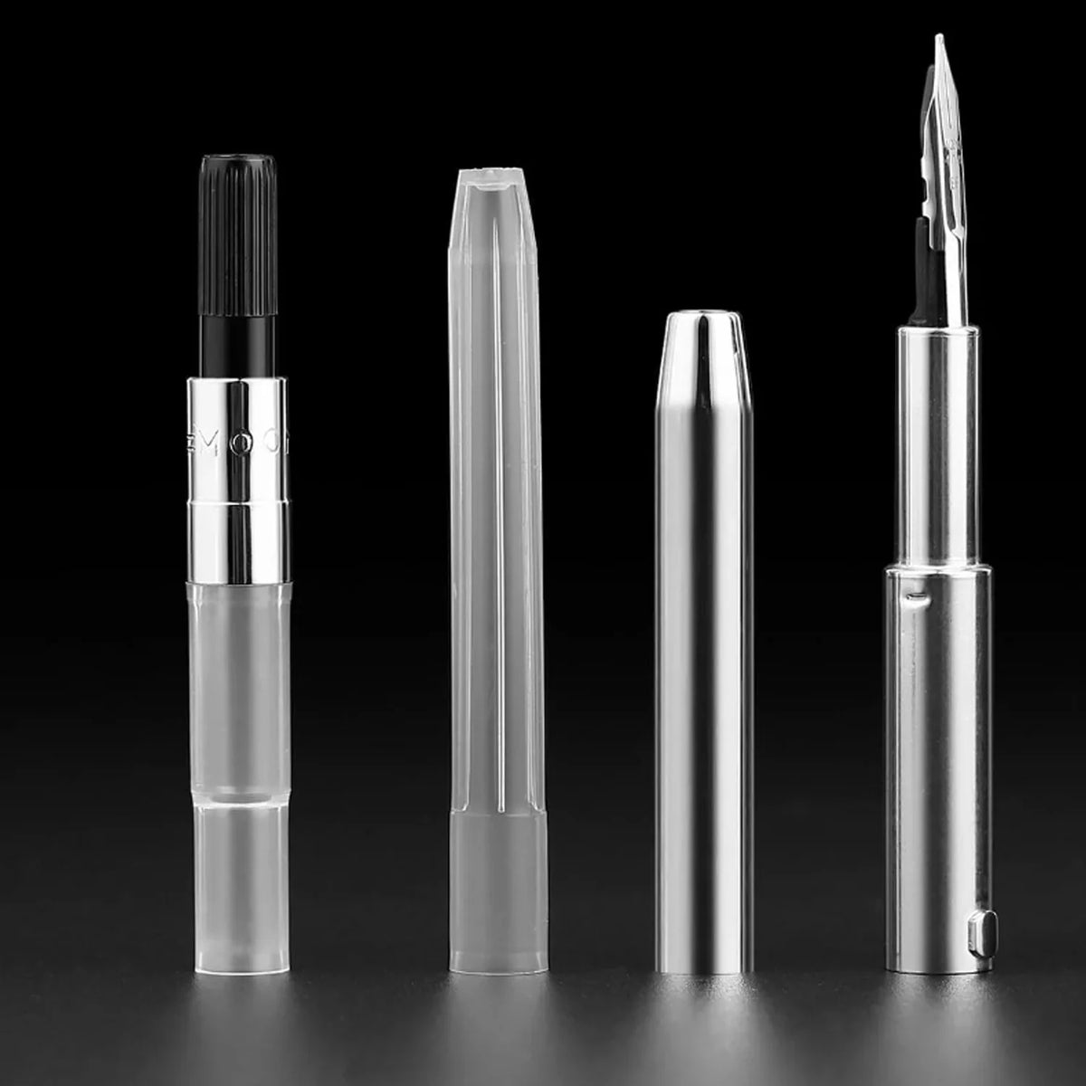Moonman A2 White Retractable Fountain Pen with Chrome Trims