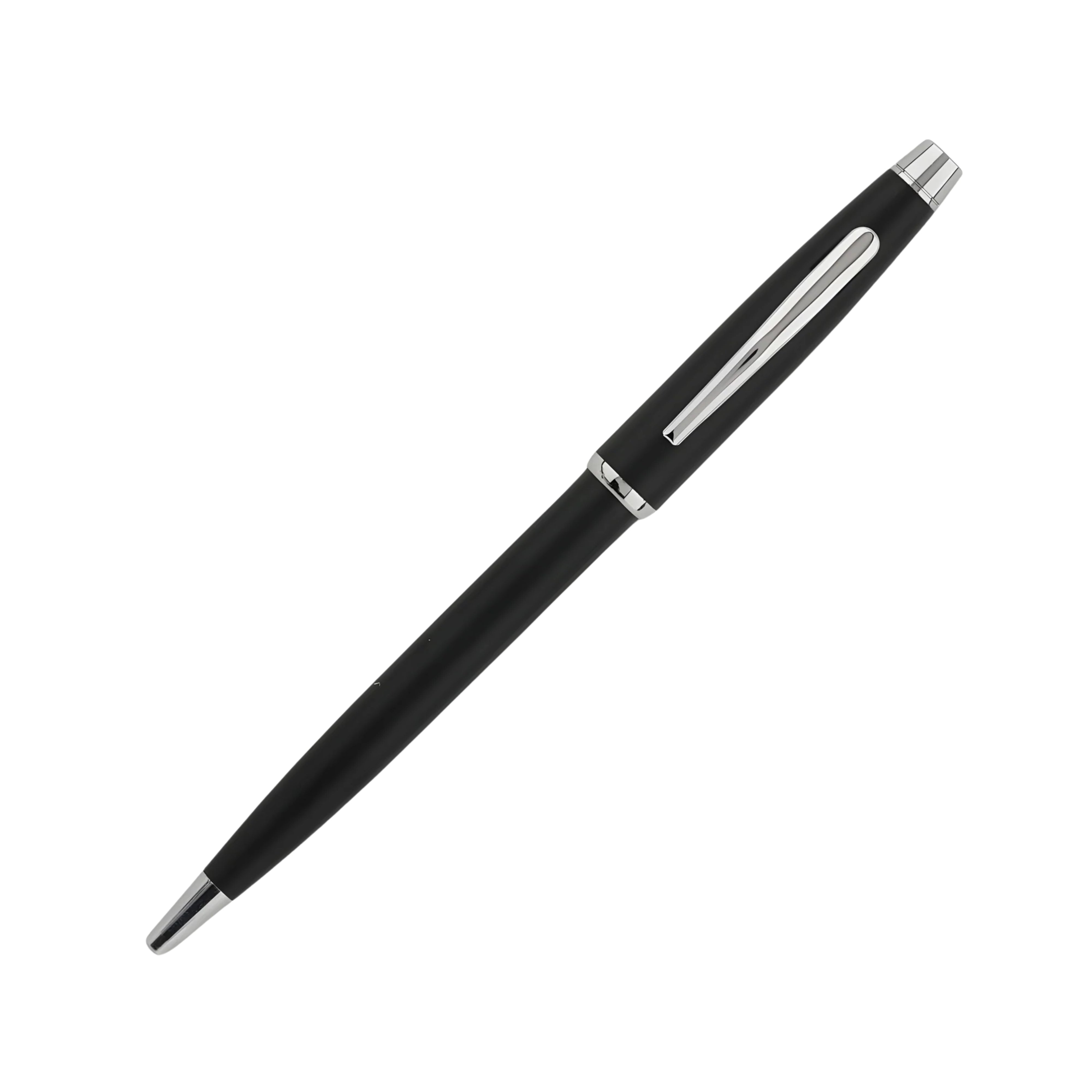 Vertex Black Silver Trim Ballpoint Pen - Pack Of  4