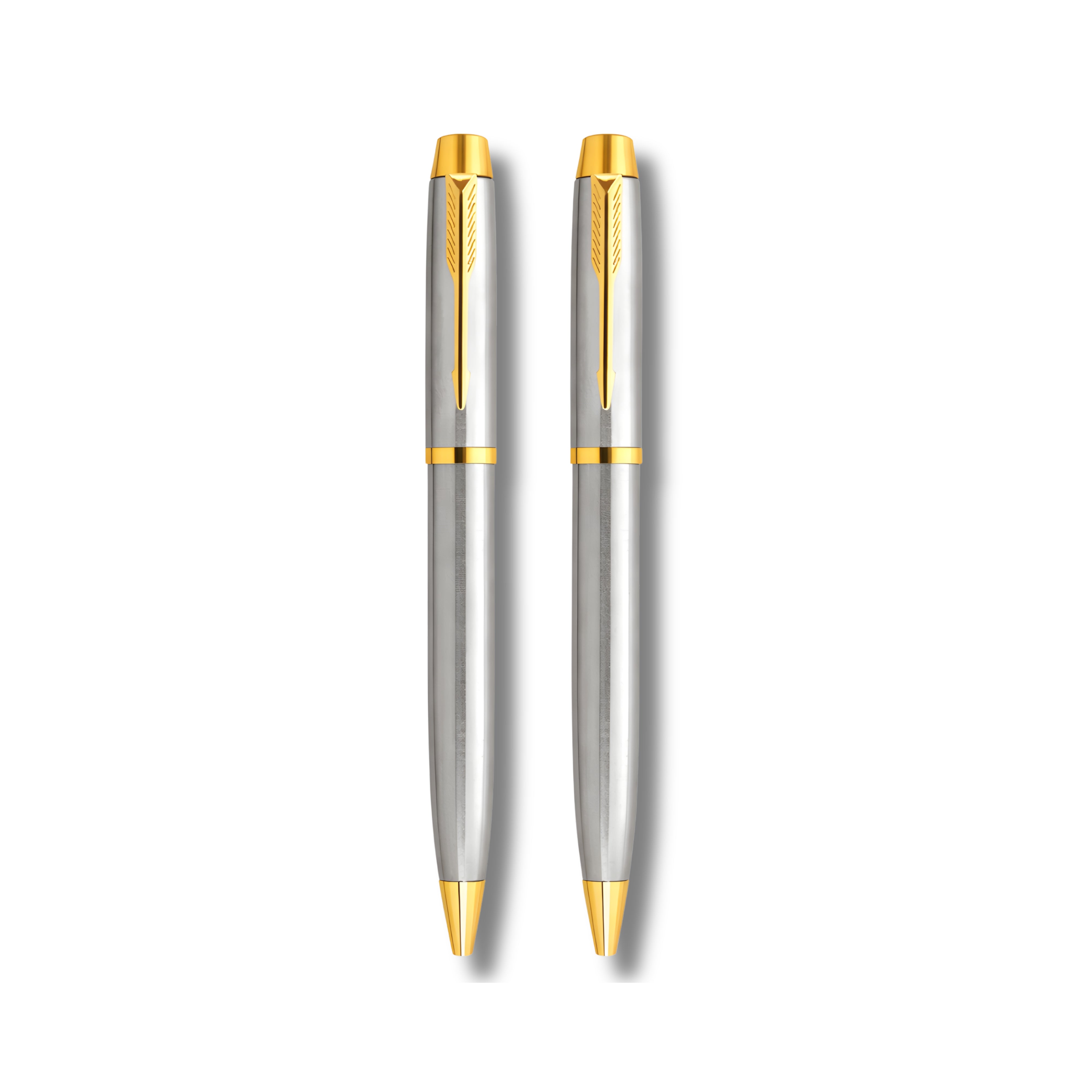 Silver Crest with Gold Ballpoint Pen - Pack Of 2