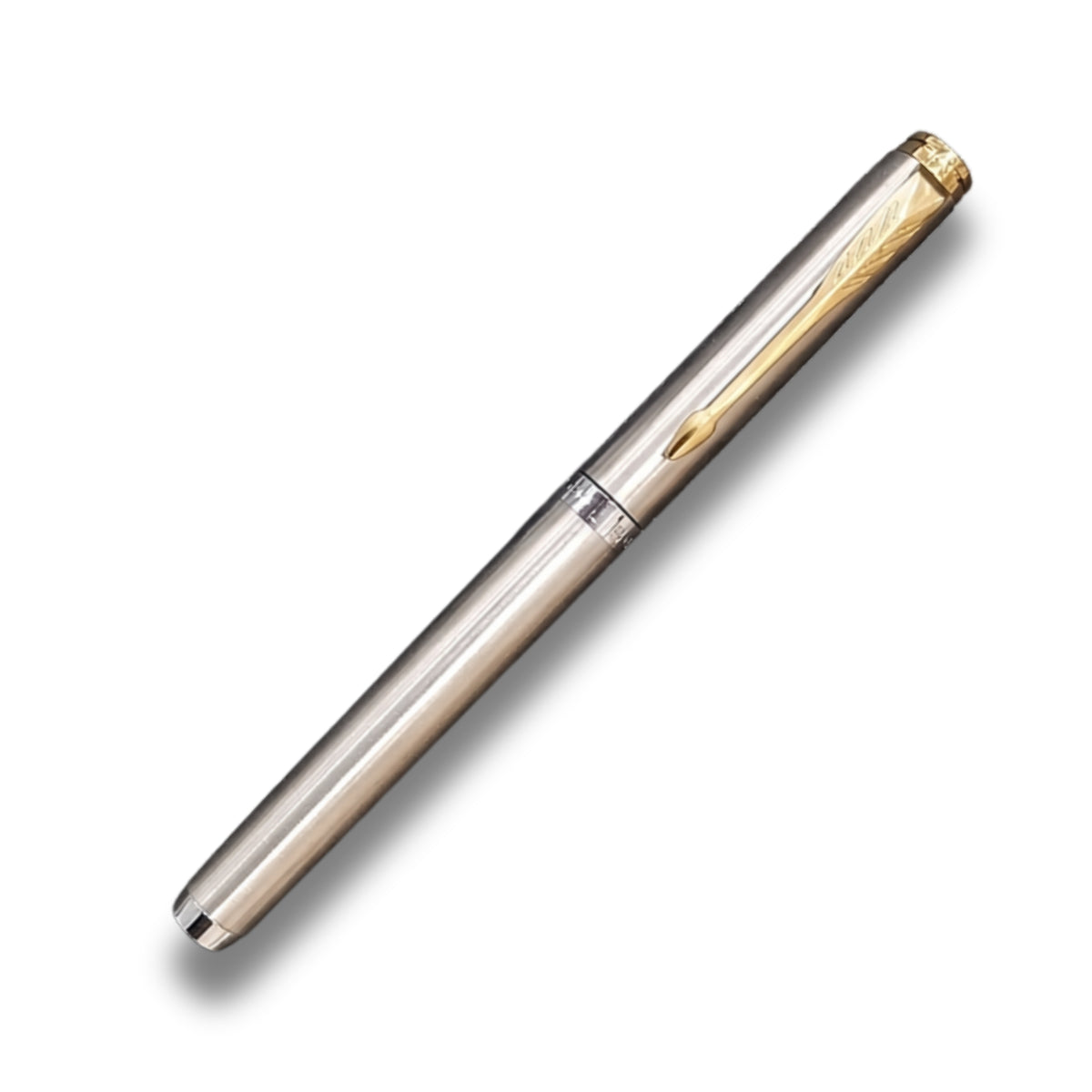 Parker Folio Stainless Steel Gold Trim Rollerball Pen