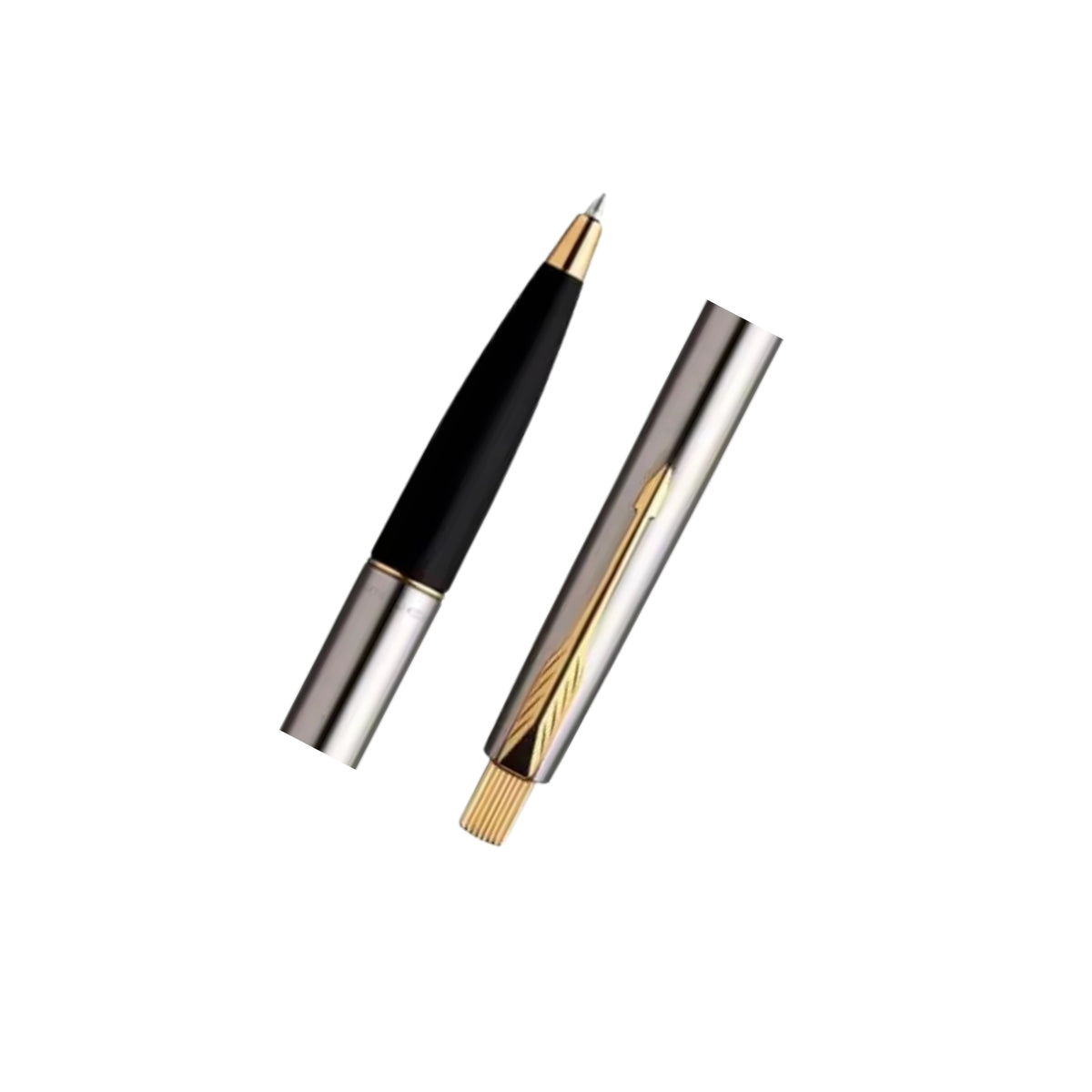 Parker Frontier Stainless Steel Gold Trim Ballpoint Pen