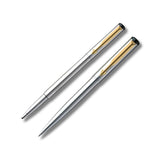 Parker Vector Stainless Steel Gold Trim Rollerball and Ballpoint Pen