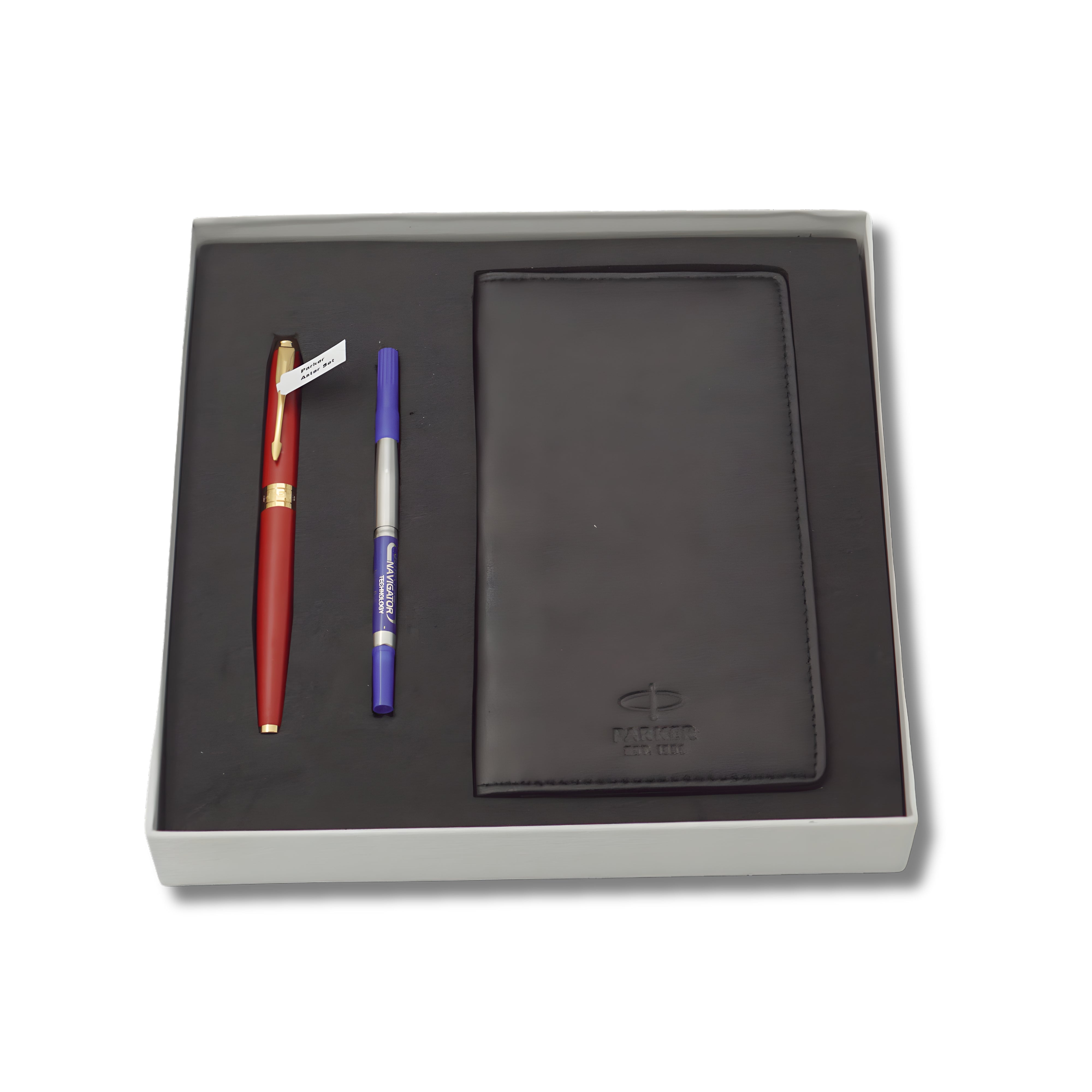 Parker Aster Matte Red GT Rollerball Pen with Passport Holder