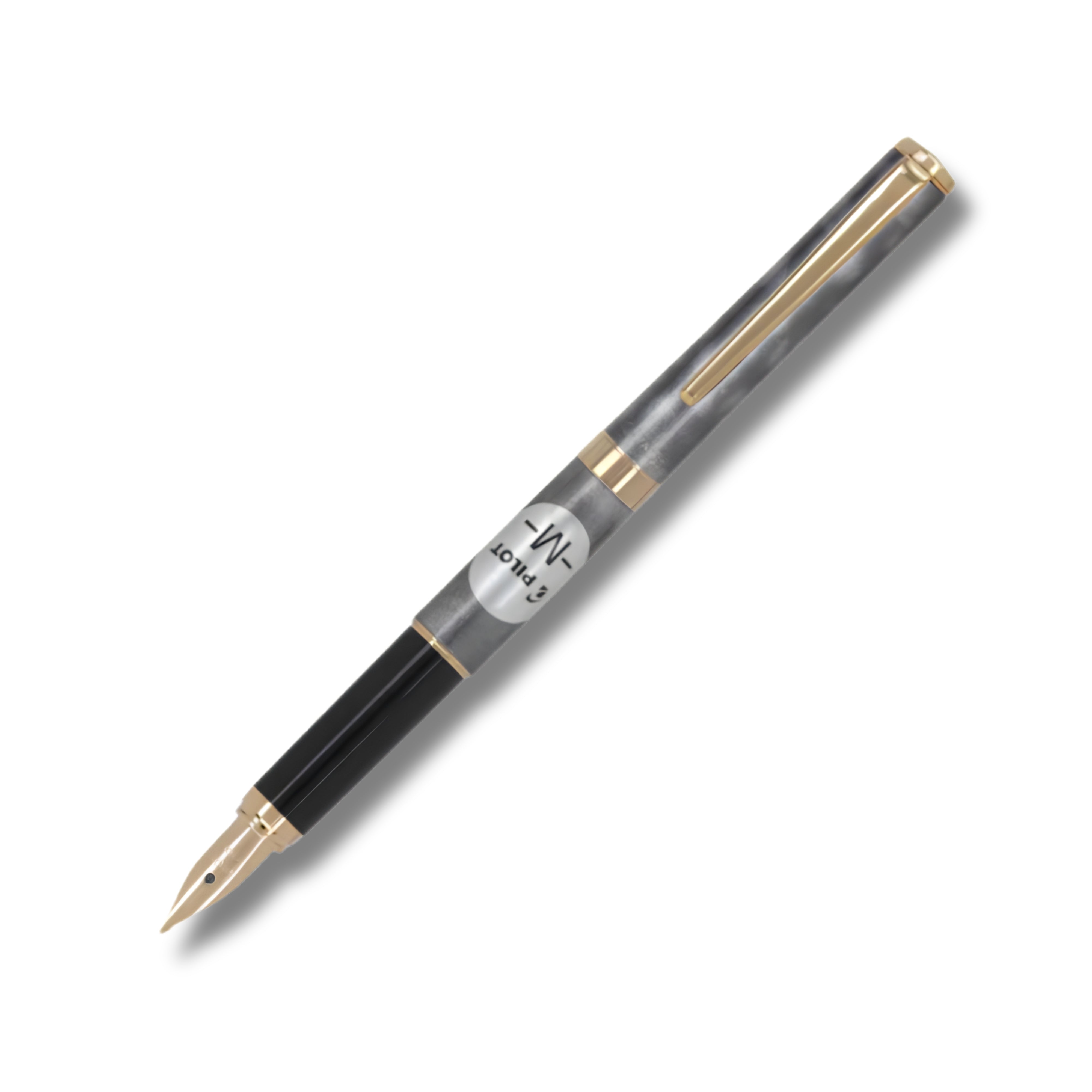Pilot 2101 Cavalier Black & Grey Fountain Pen (Medium)