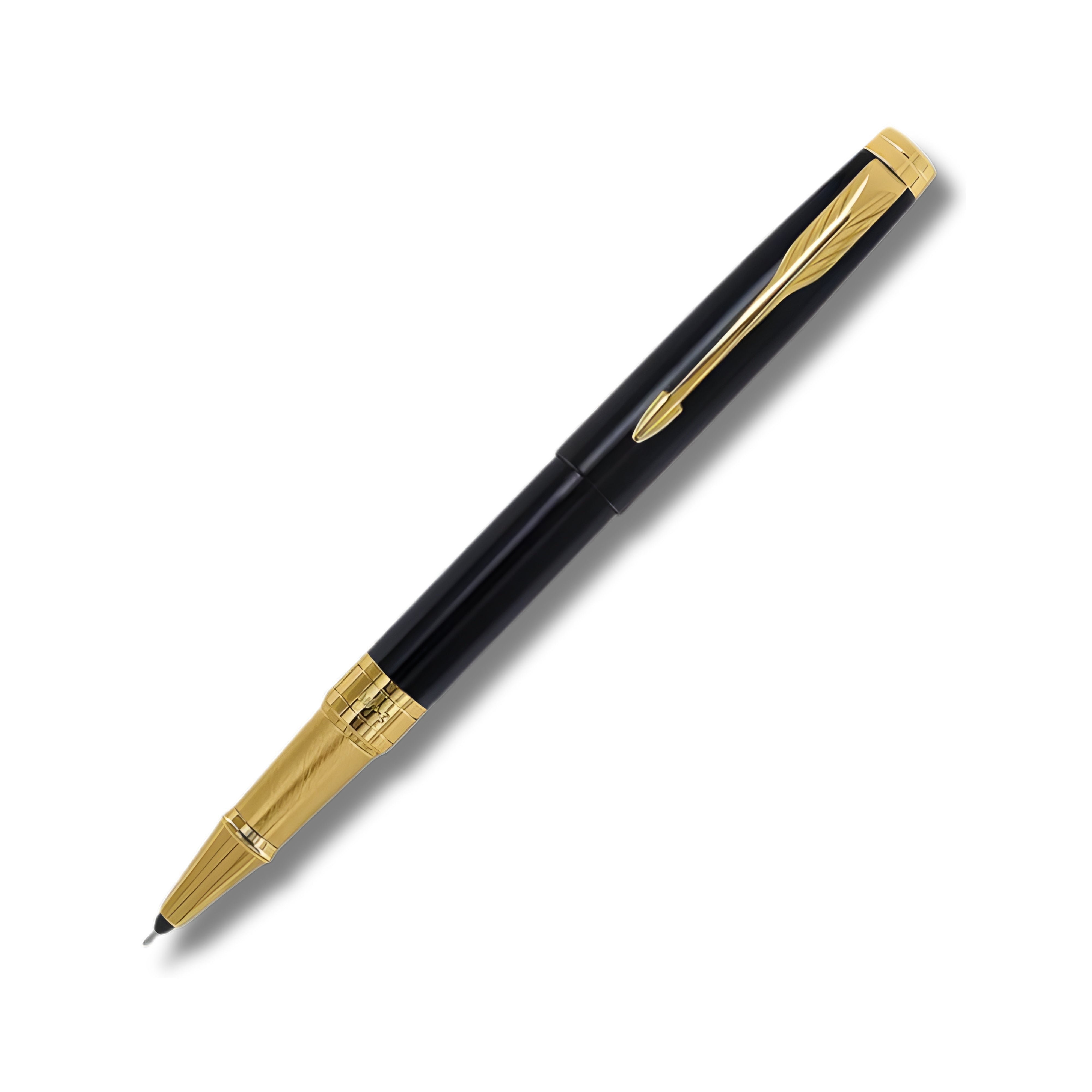 Parker Aster Lacque Black GT Rollerball Pen with Pocket Watch