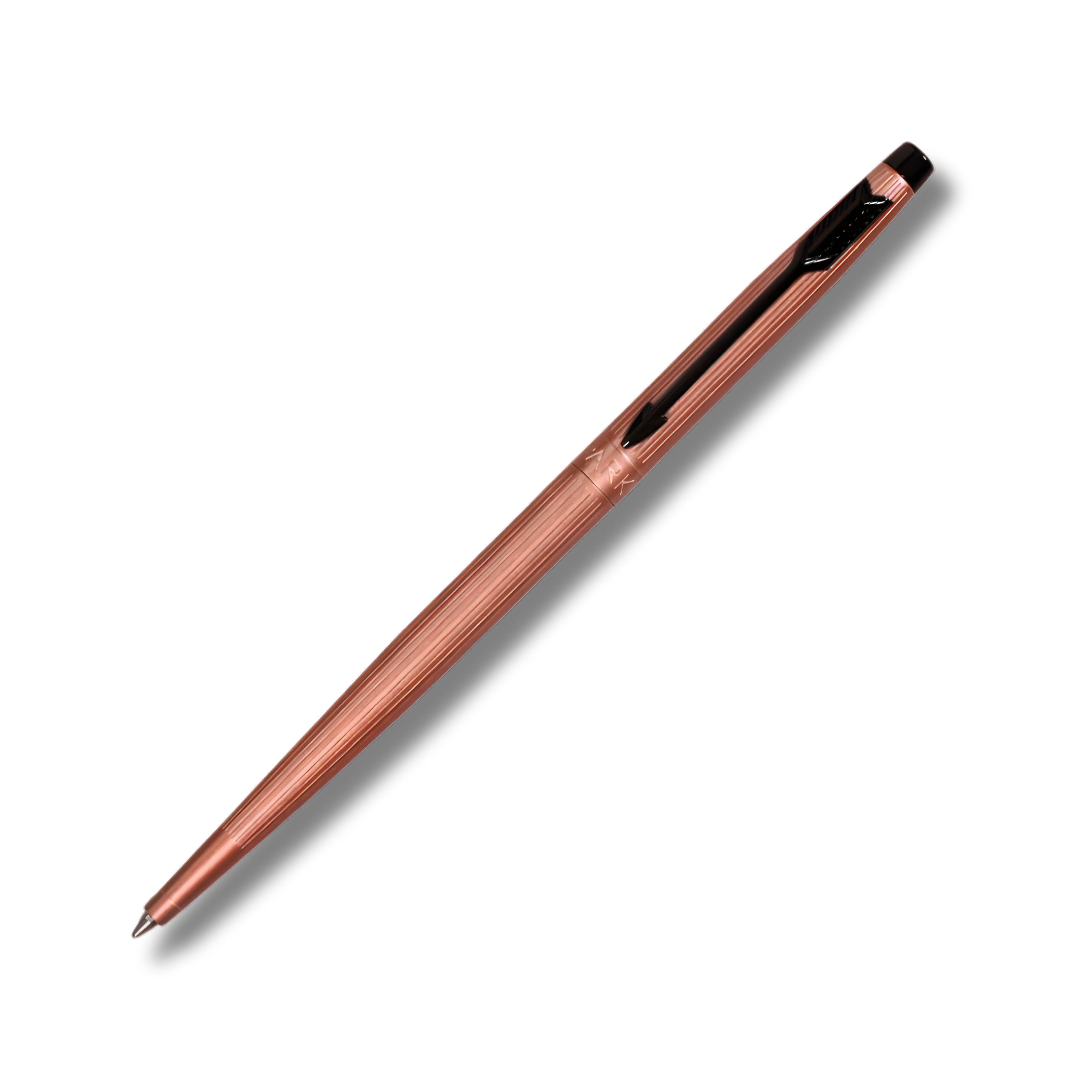 Parker Insignia Rose Gold Black Metal Trim Ball Pen with Keychain