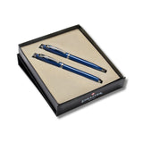 Sheaffer Gift Set ft. Glossy Blue 100 9339 with Chrome Trim as Set of 2 Pens - Ballpoint Pen & Rollerball Pen