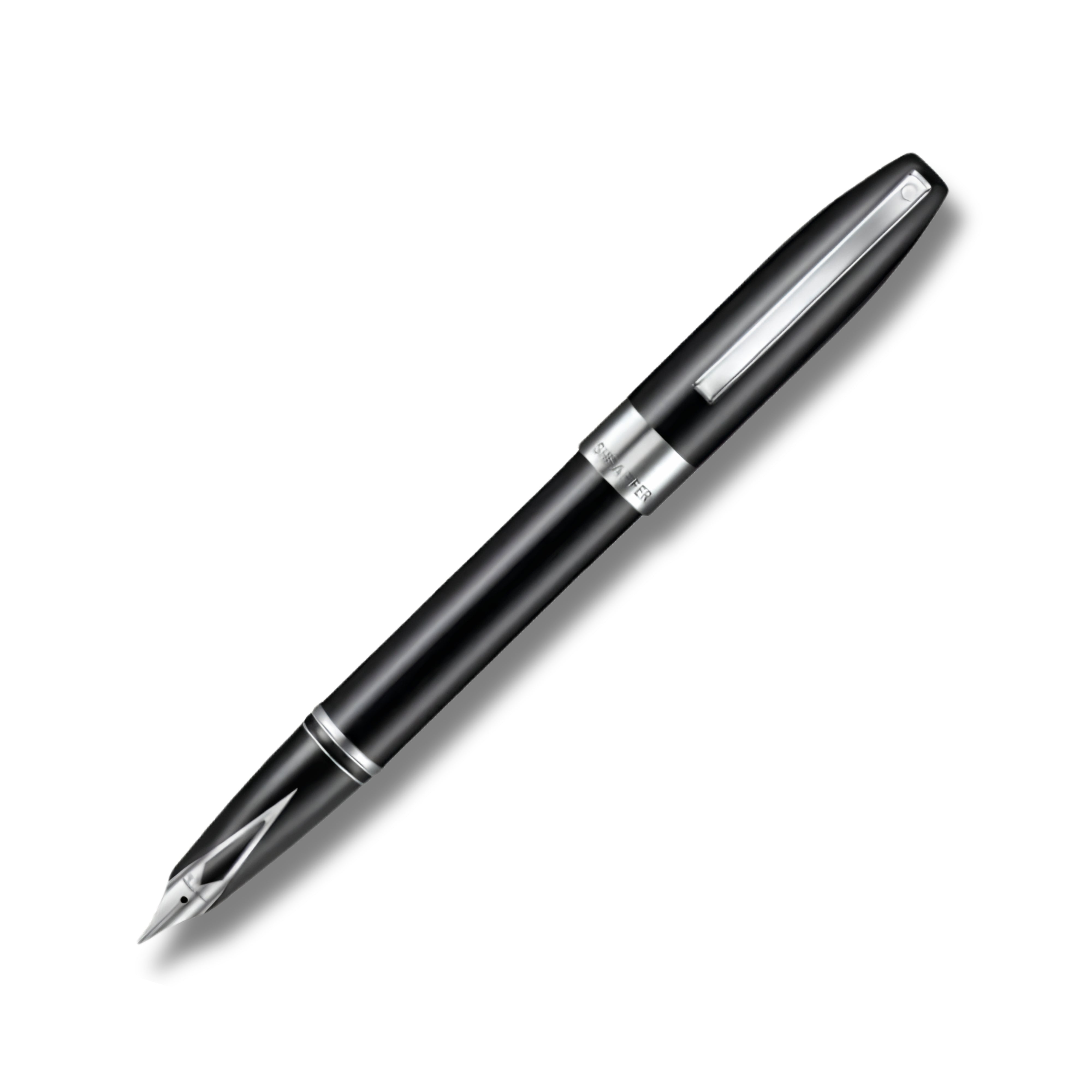 Sheaffer Legacy 9064 Glossy Black Inlaid Nib Fountain Pen with Chrome-Plated Trims